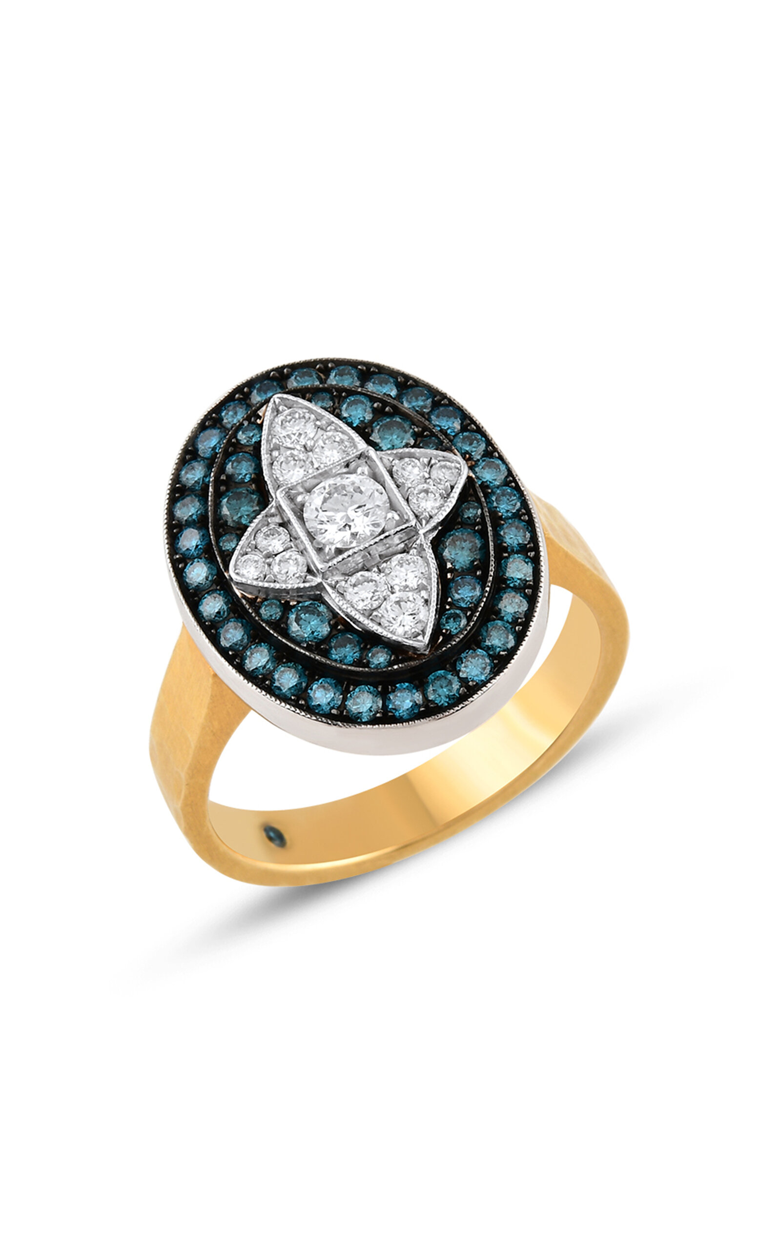 18k Yellow & White Gold The Blue Diamond Star-Crossed Ring
