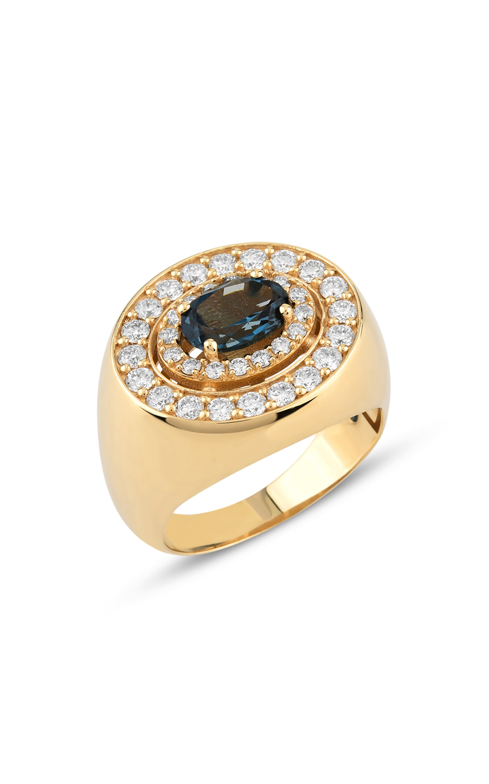 18k Yellow Gold The Champion's Ring (Yellow Gold & London Blue Topaz)