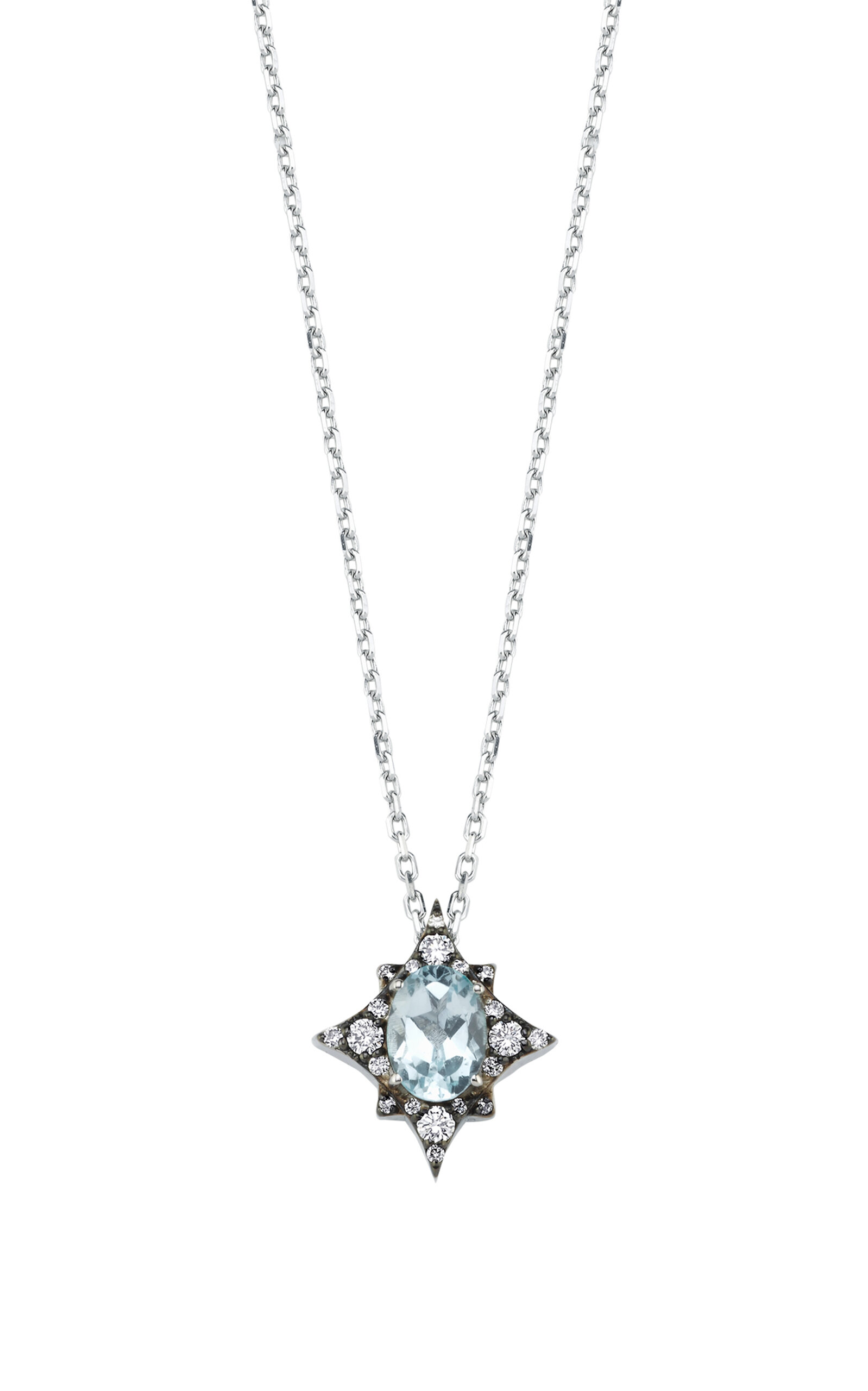 18k White Gold The Star of Nyx Pendant (Sky Blue Topaz)
