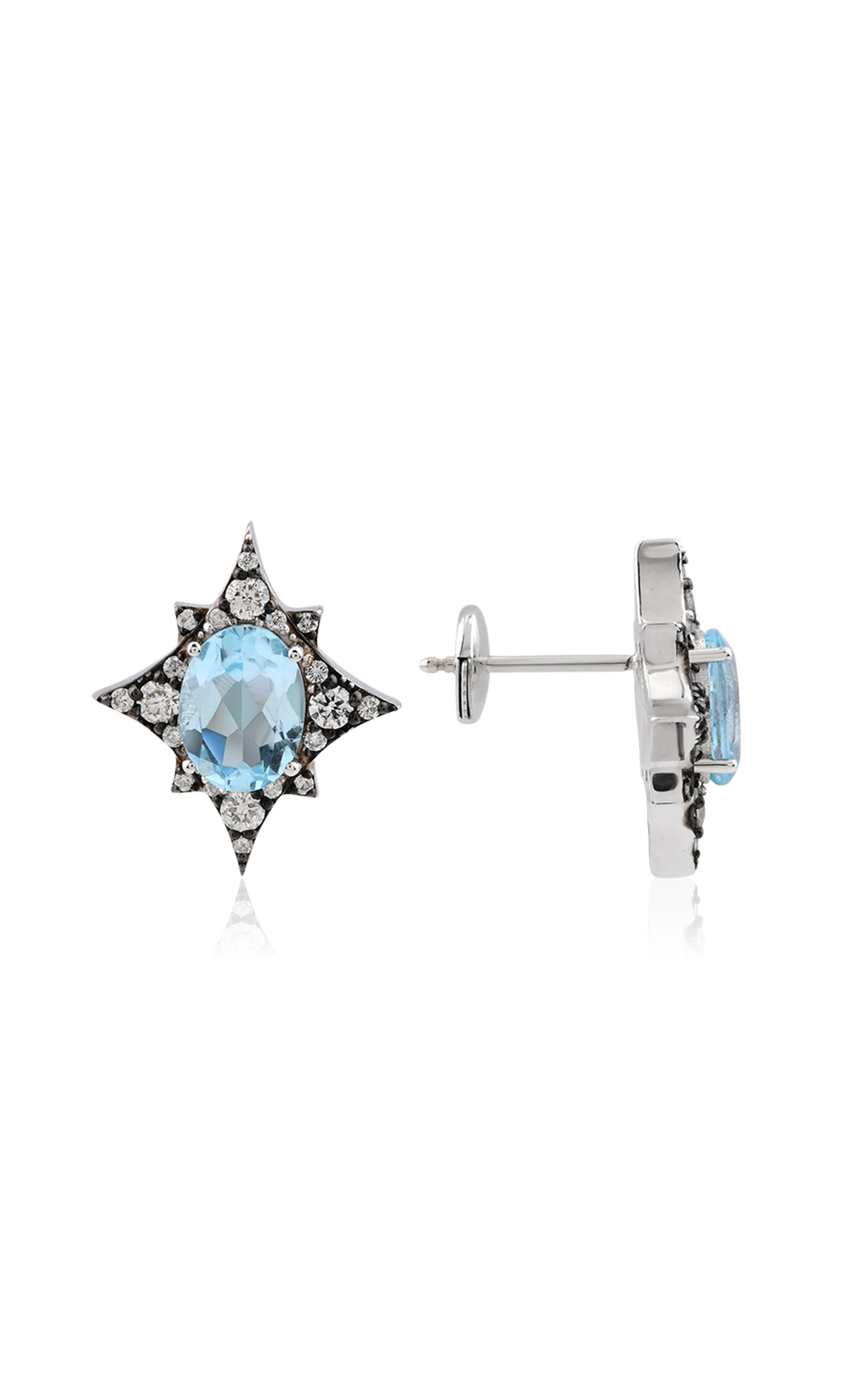 18k White Gold The Major Star of Nyx Earrings (Sky Blue Topaz)