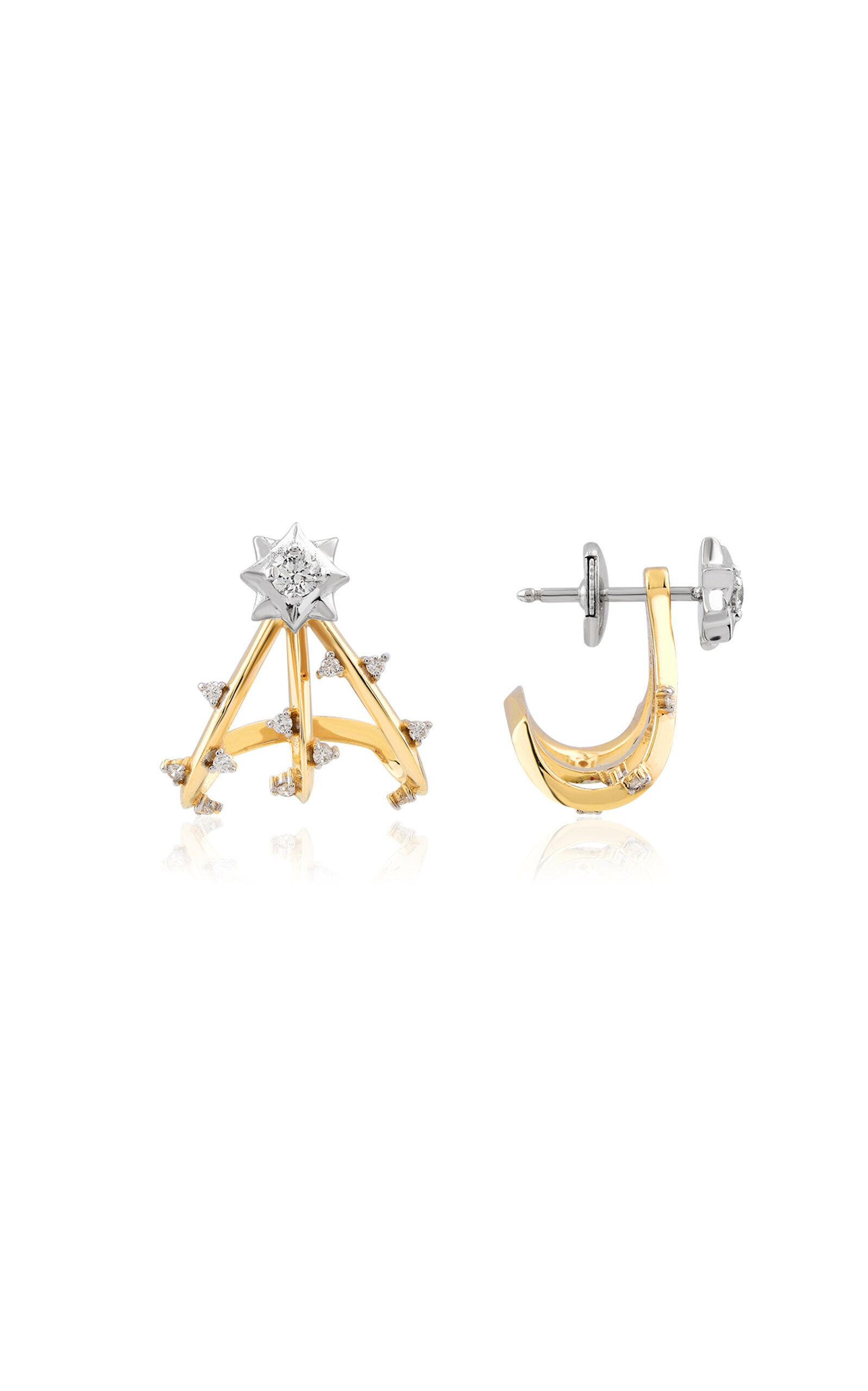 18k Yellow & White Gold The Shooting Star Earrings