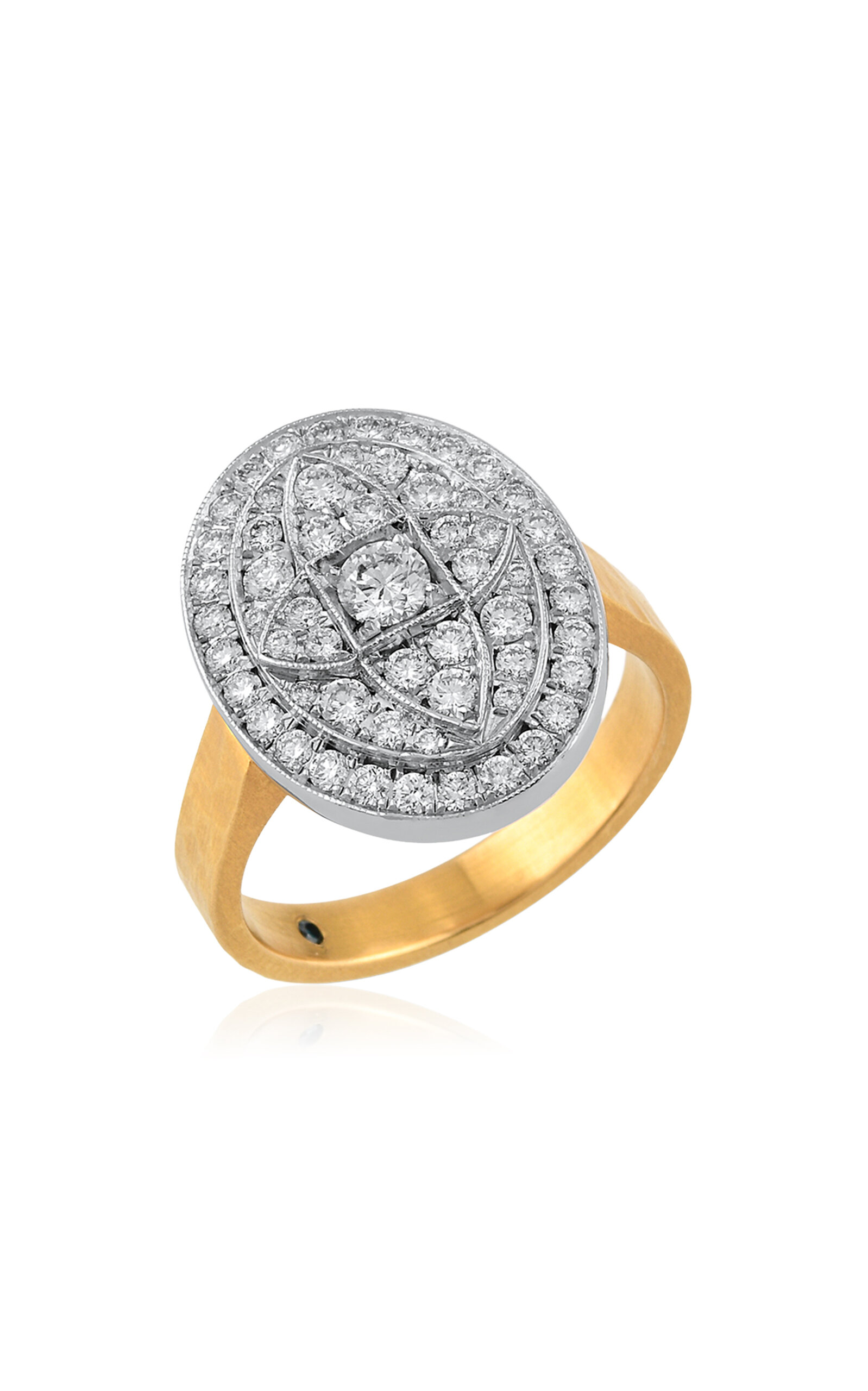 Shop Mirel Fine Jewelry 18k Yellow & White Gold The Diamond Star Crossed Ring