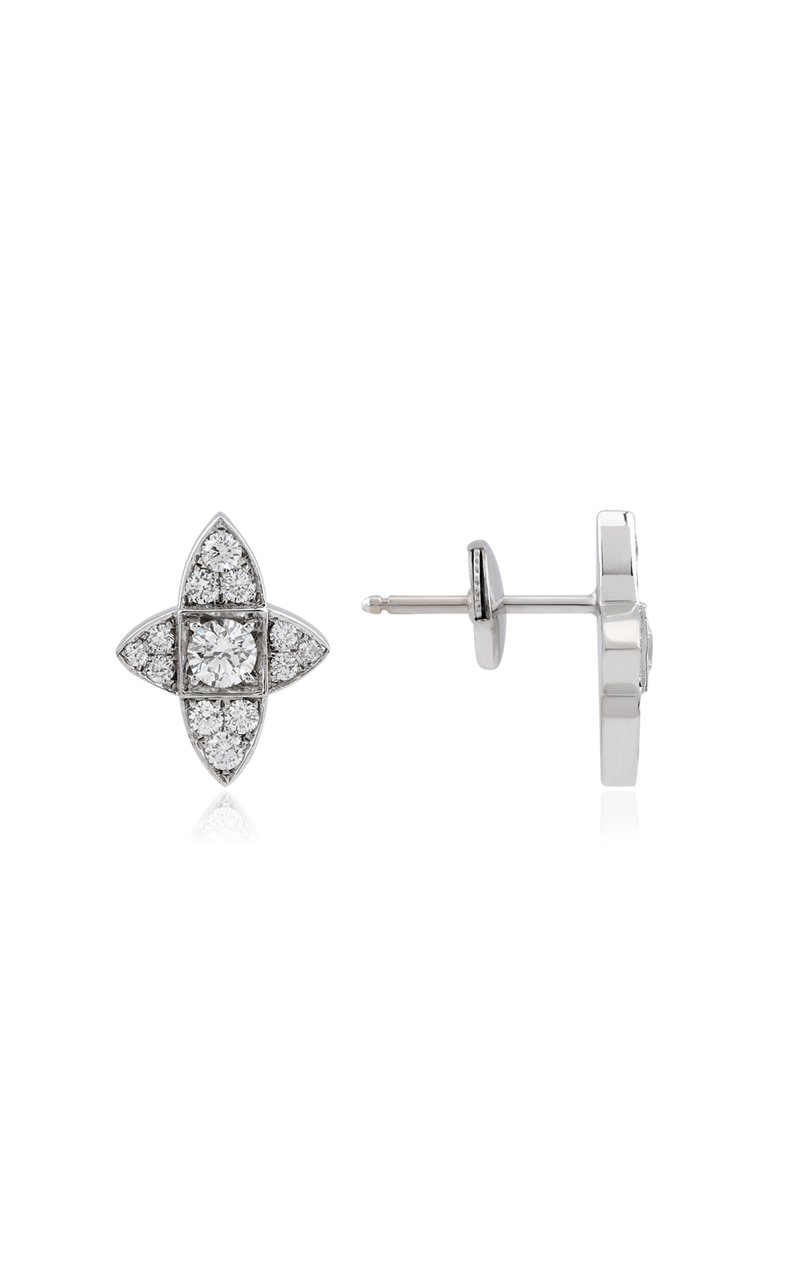 Shop Mirel Fine Jewelry 18k White Gold The Major Star Crossed Studs