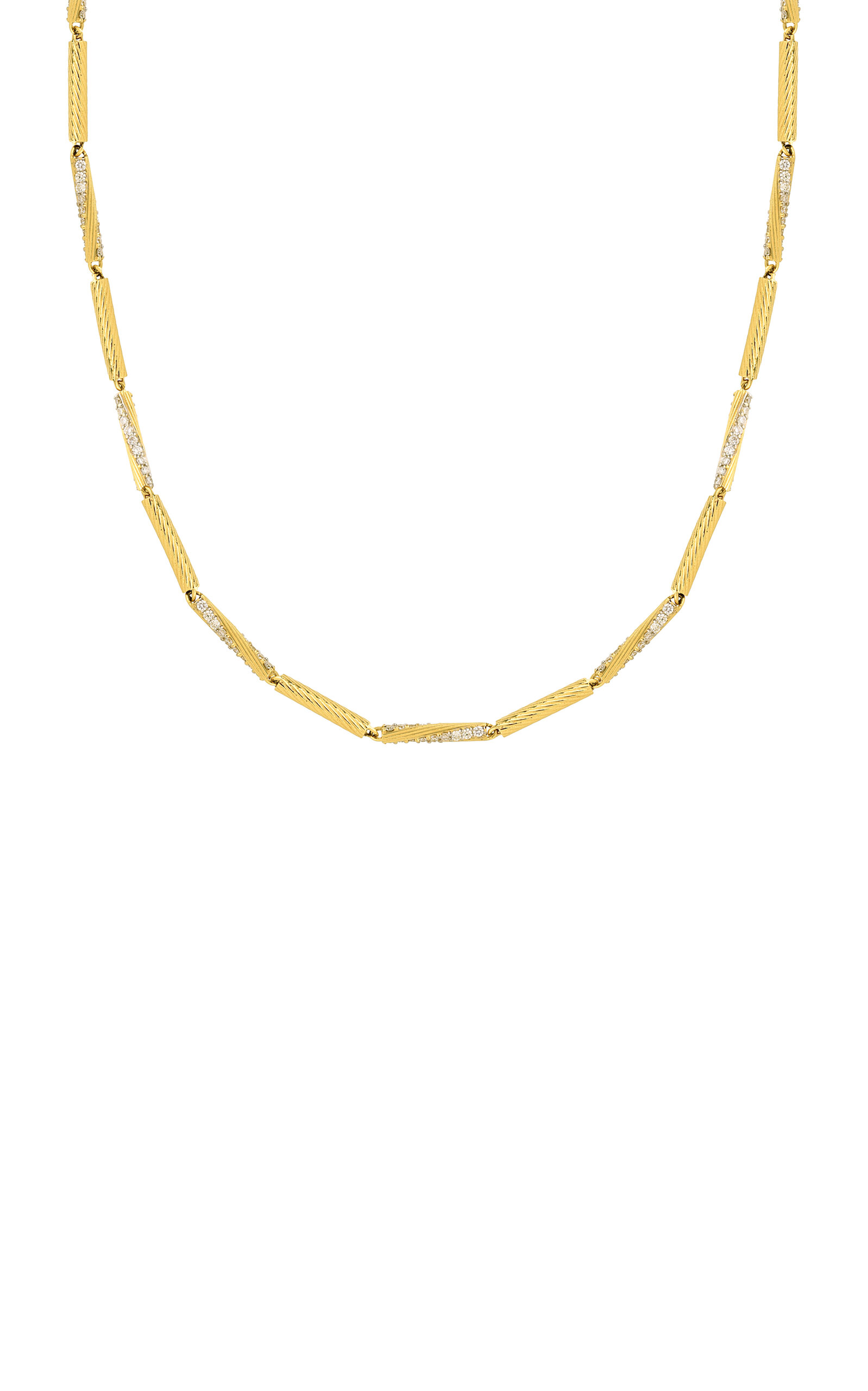 18k Yellow Gold & 18k White Gold The Diamond Twisted Bezant Chain