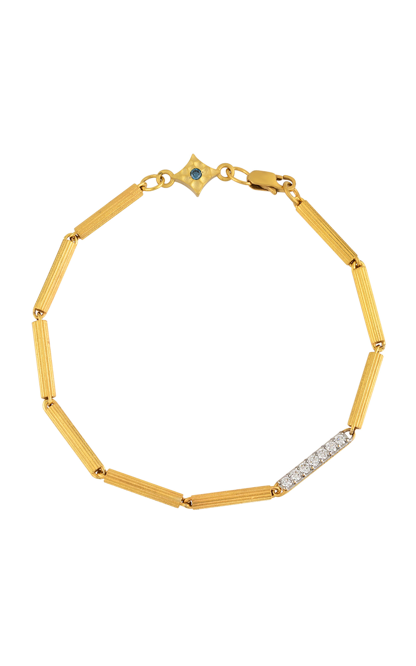 18k Yellow Gold The Bezant Bracelet (Diamond Accent)