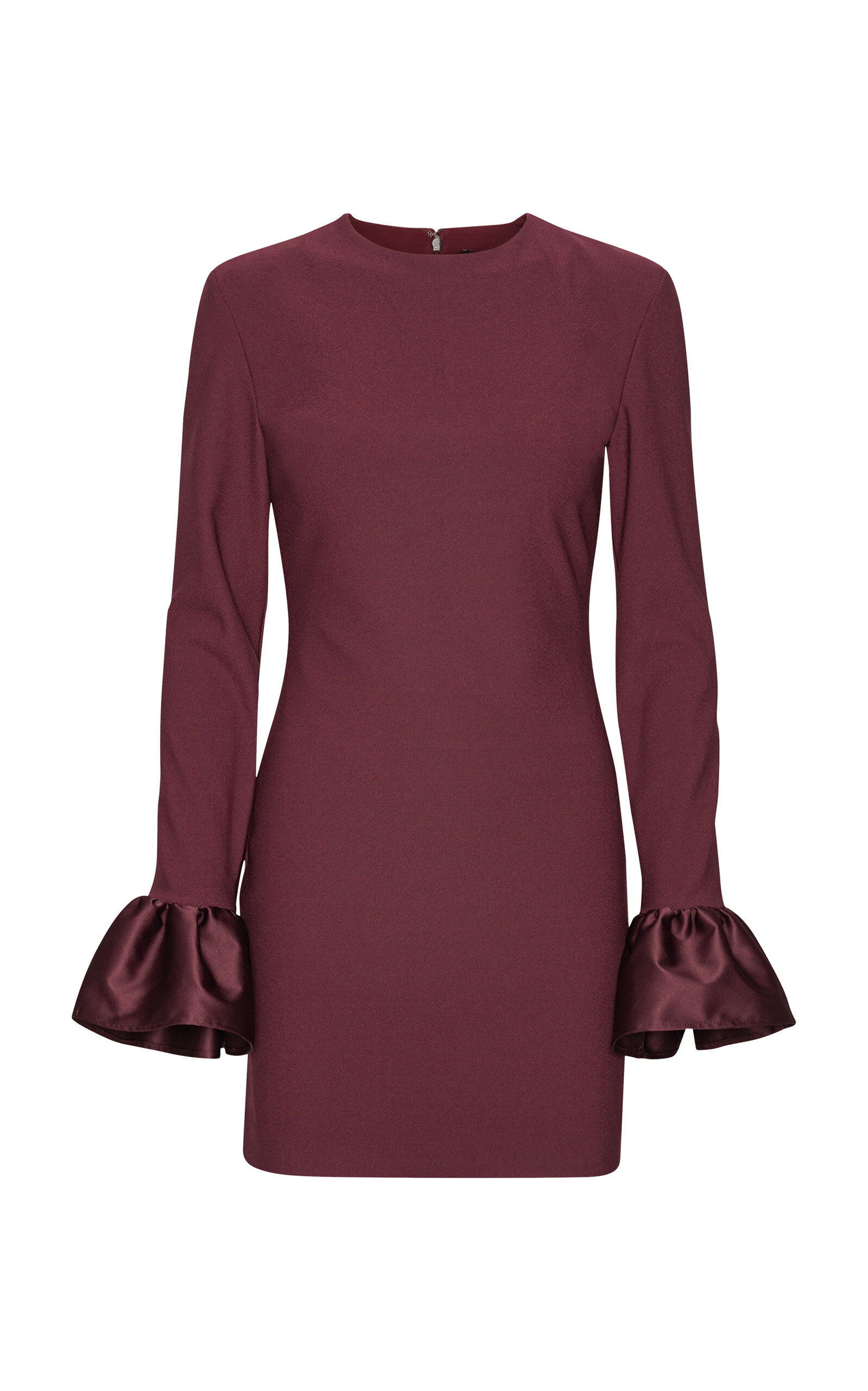 Rotate Birger Christensen Satin-trimmed Crepe Mini Dress In Burgundy