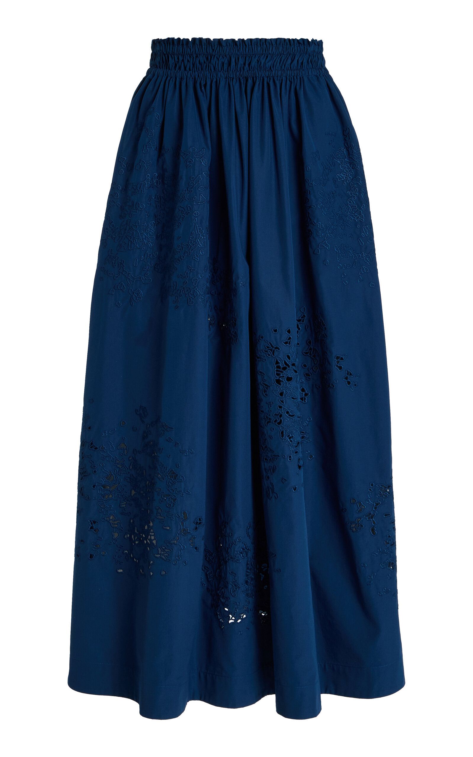 Lafayette 148 Cutout Cotton Poplin Midi Skirt - White - Women's Clothing