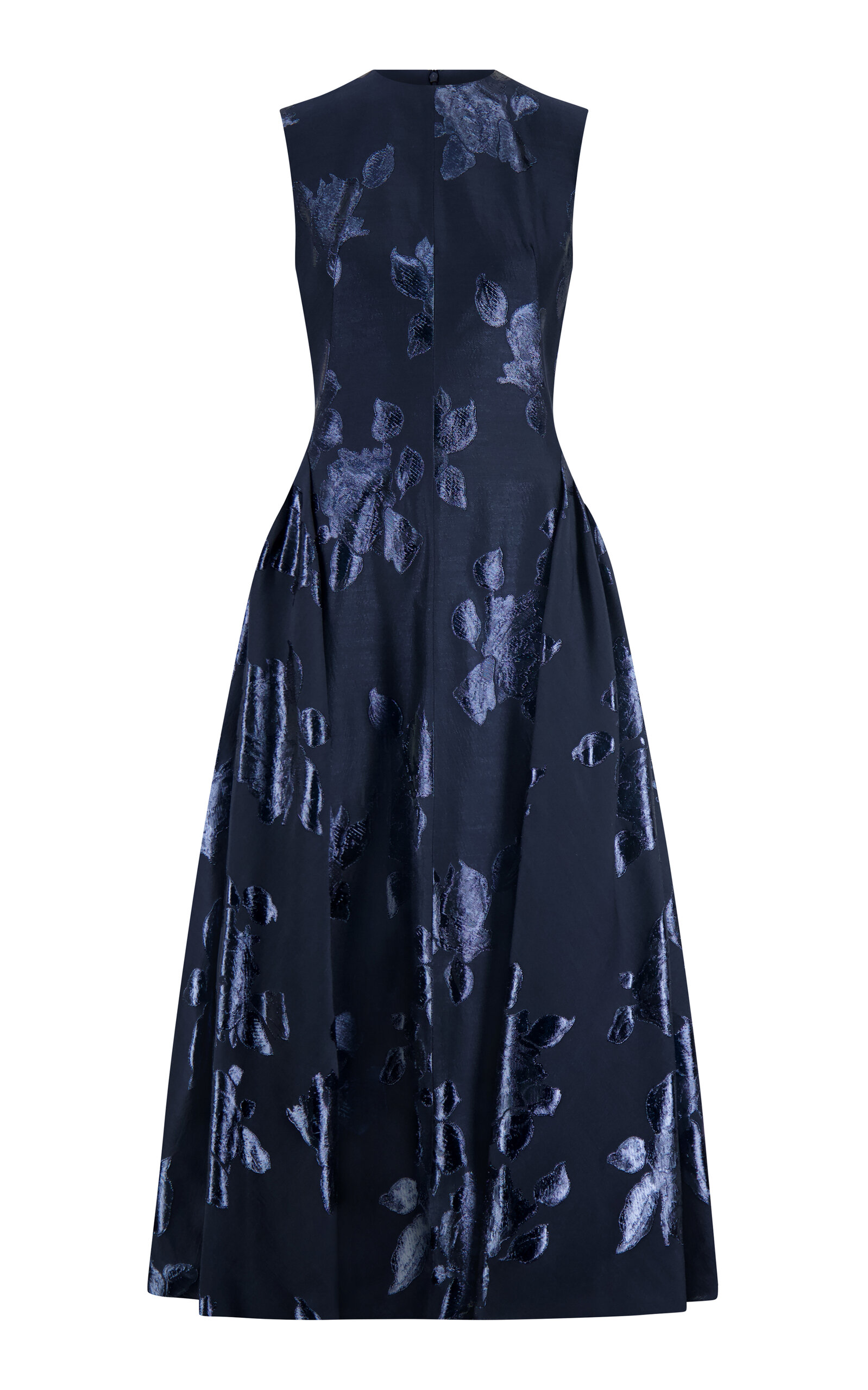 Floral Fil Coupe Sleeveless A Line Dress