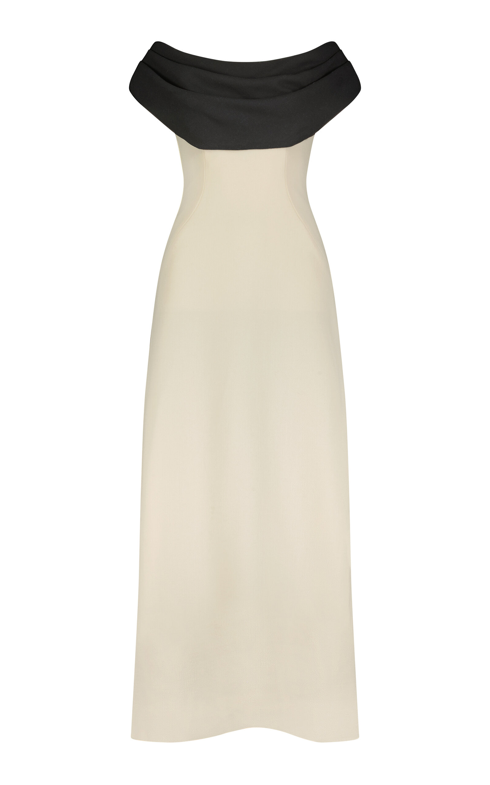 Lela Rose Wool Crepe Cowl Neck Gown In Multi
