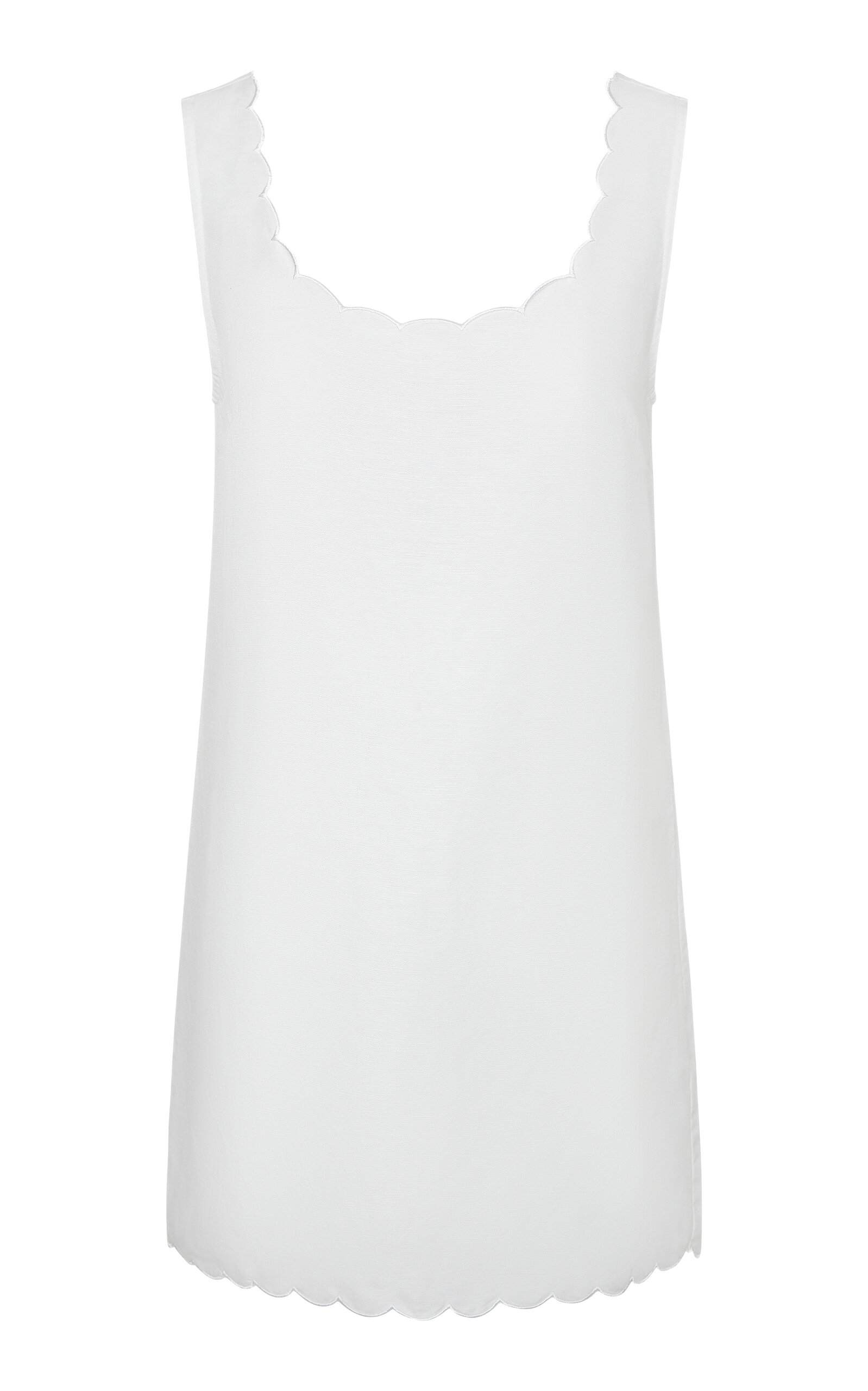 Onia Air Linen Scallop Shift Dress