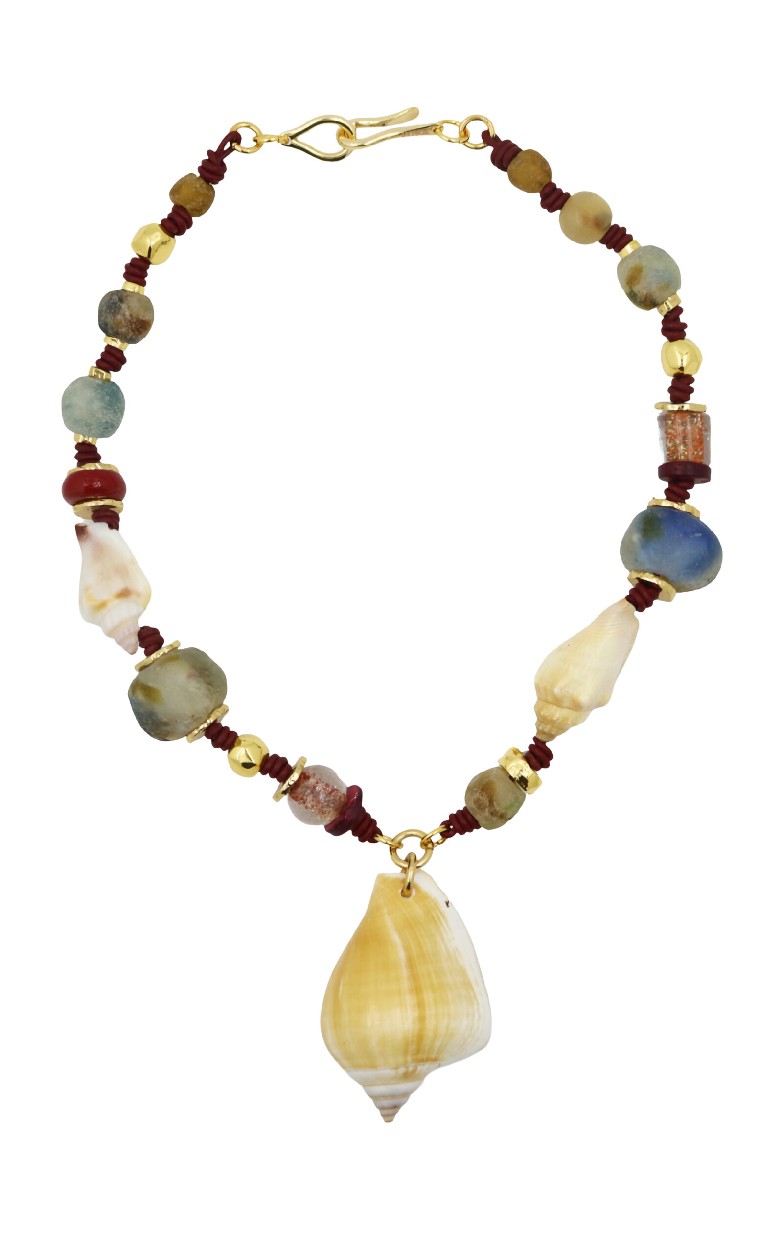 Terra Seashell and Vintage Beads Necklace