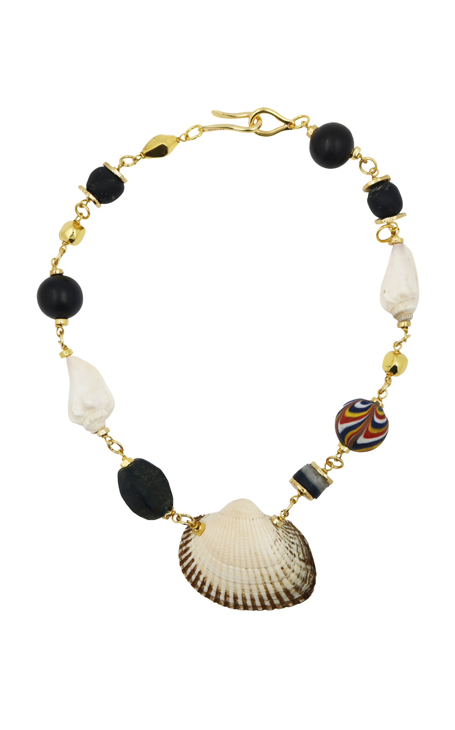 Terra Seashell and Vintage Beads Necklace