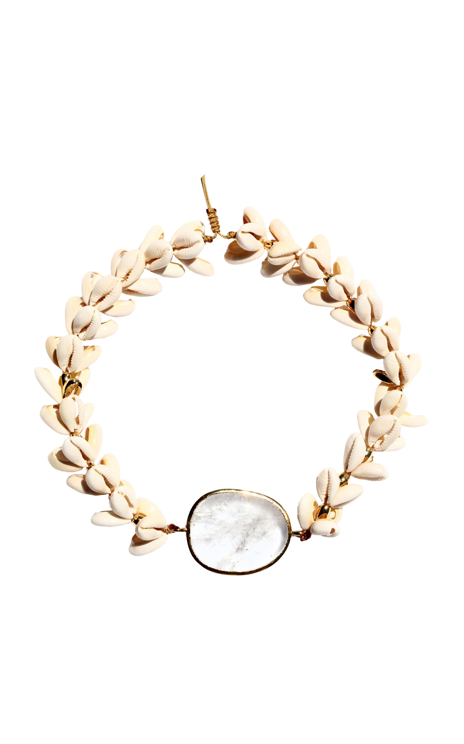 Concha Cowrie and Rock Crystal Pendant Necklace