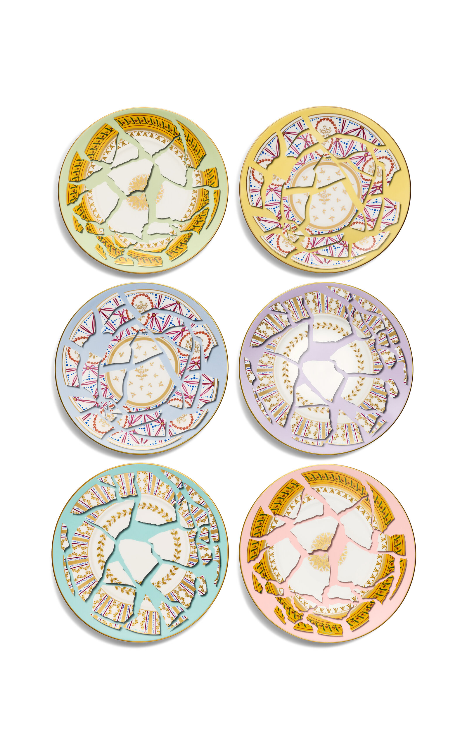 Tiffany & Co. Exclusive x Fondation César Set-of-Six China Dessert Plates - Multi