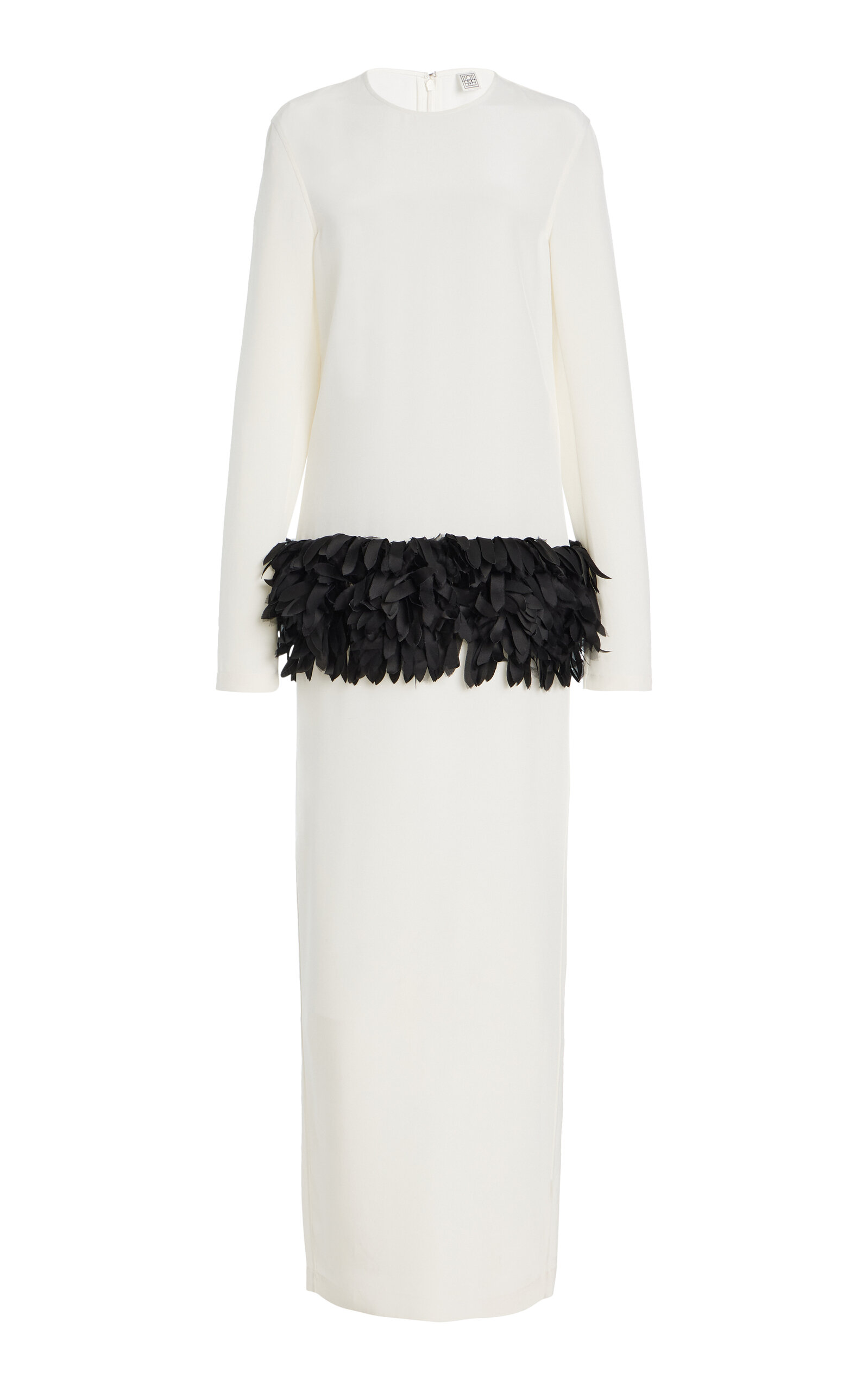 Totême Petal Silk-blend Maxi Dress In Neutral