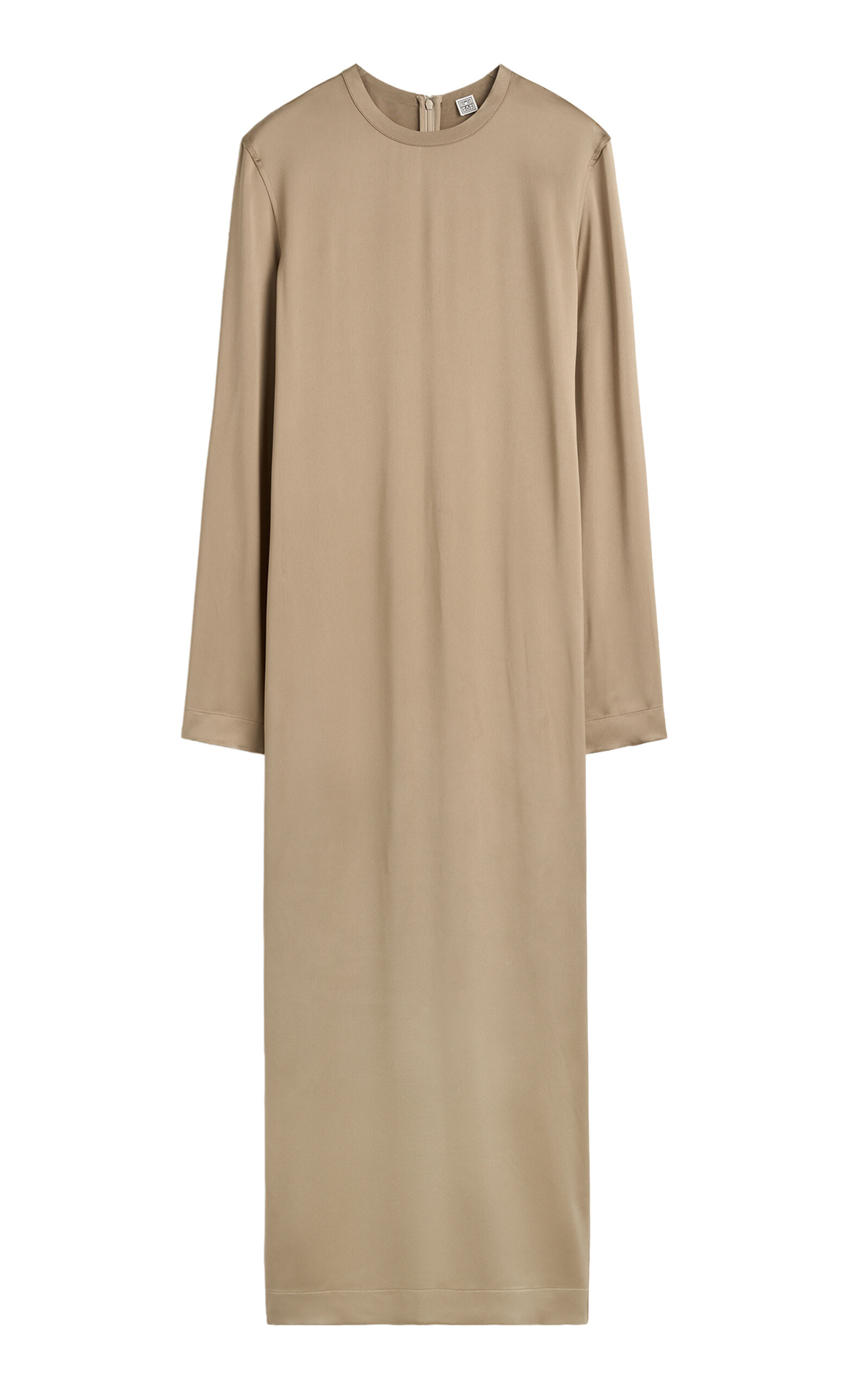 Totême Satin Maxi Dress In Neutral