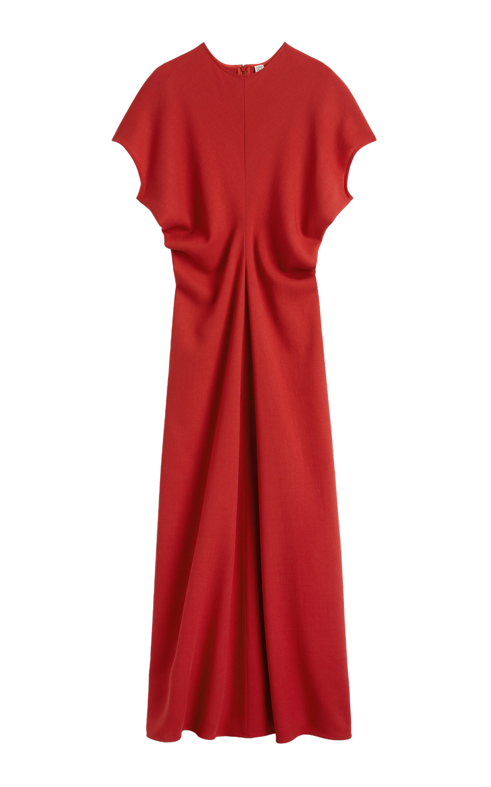 Totême Slouch Waist Wool Dress In Red