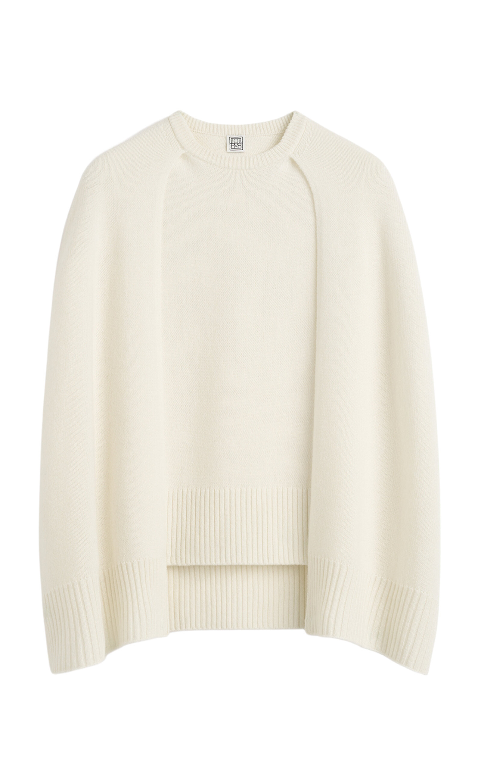 Totême Knit Cashmere Cape Top In White