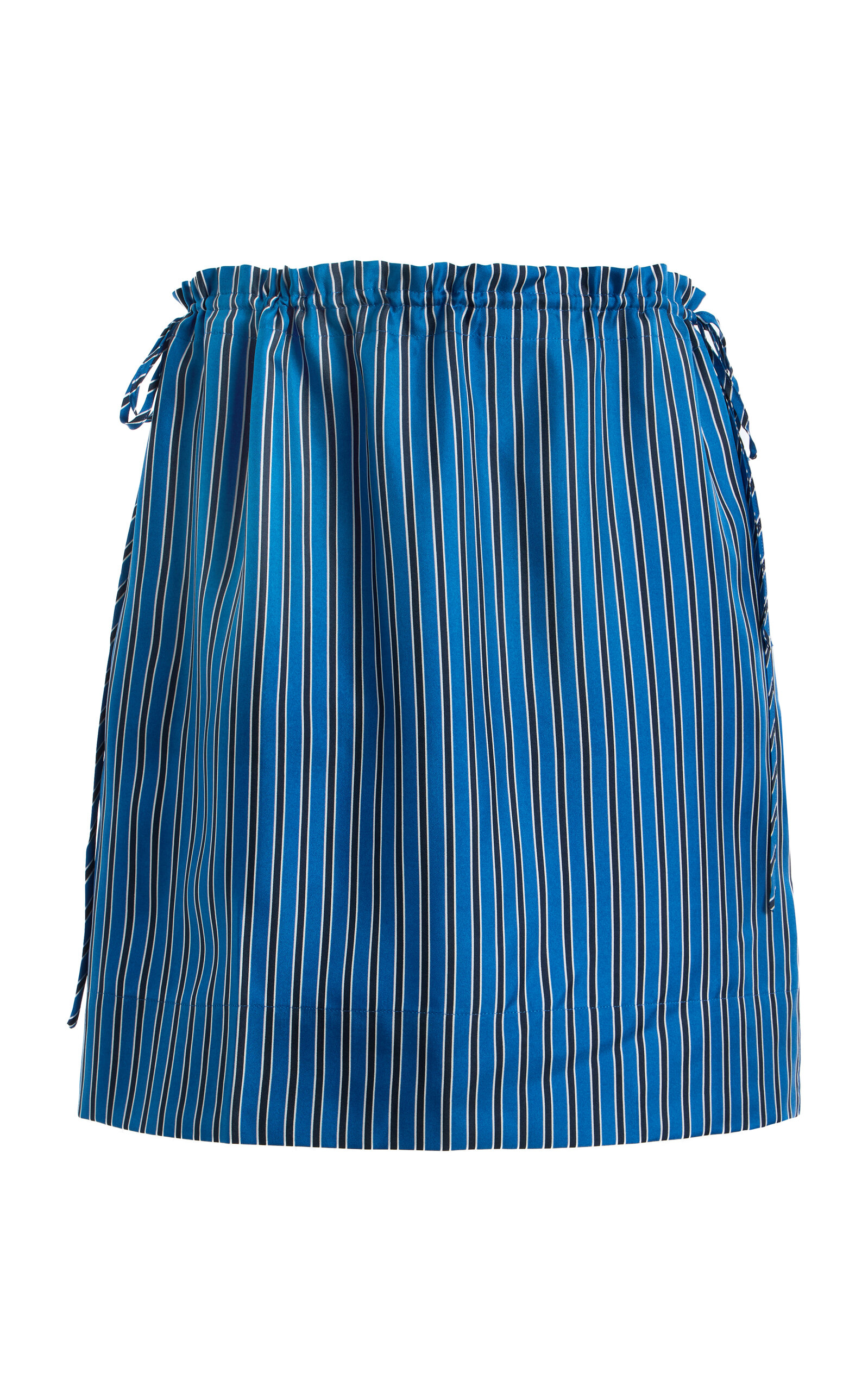 Toteme Drawstring Striped Silk Mini Skirt - Women's Clothing