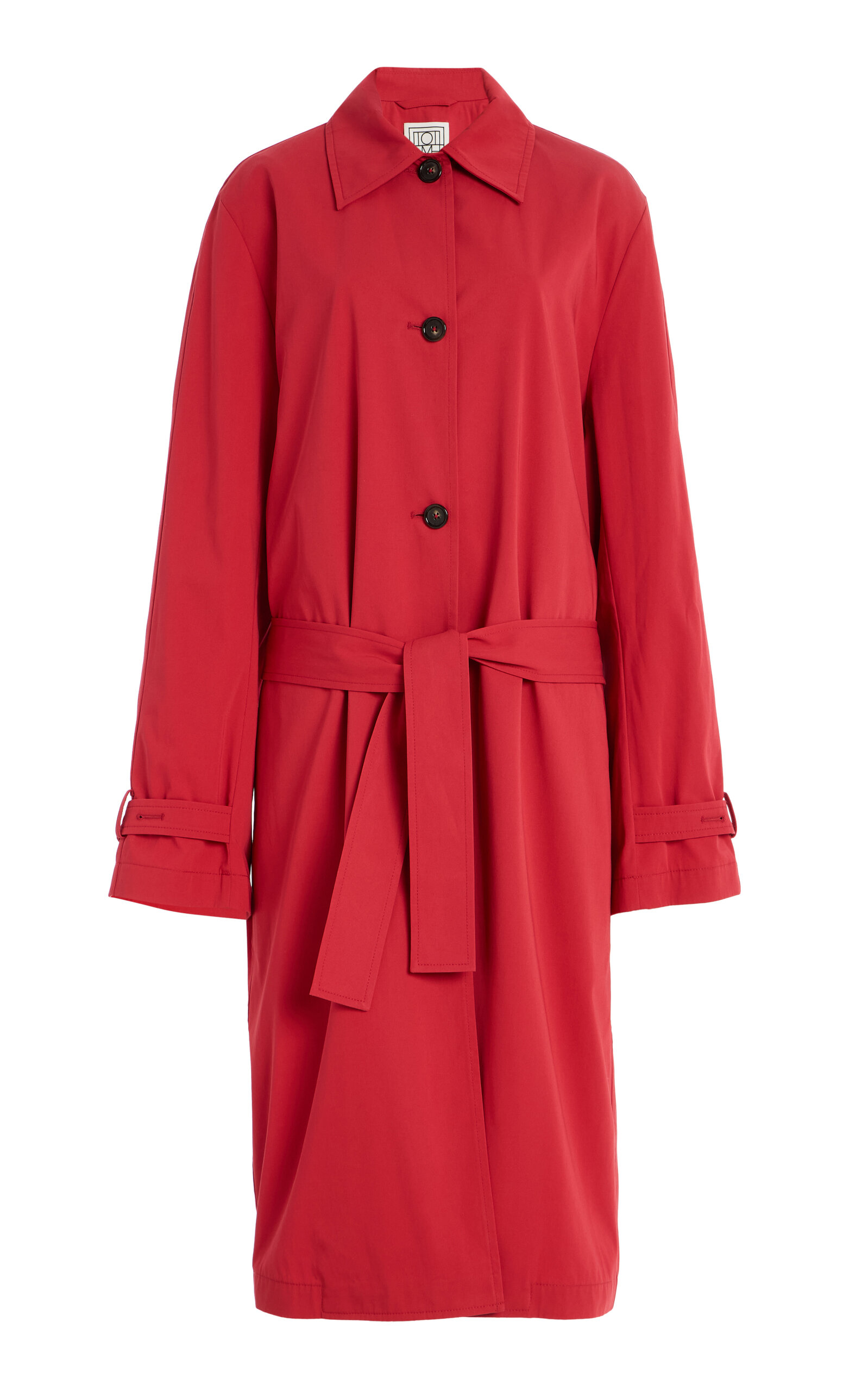 Totême Lightweight Organic Cotton Trench Coat In Red