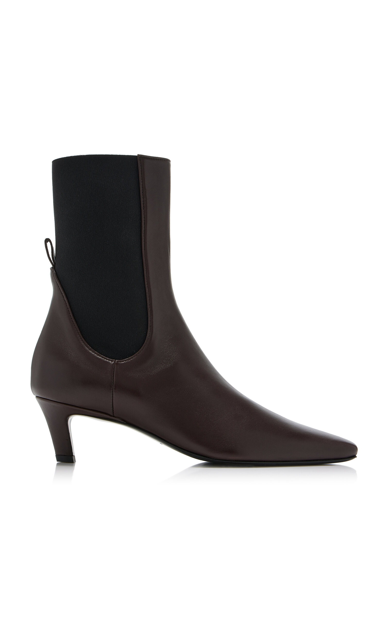 Totême The Mid Heel Leather Boots In Brown