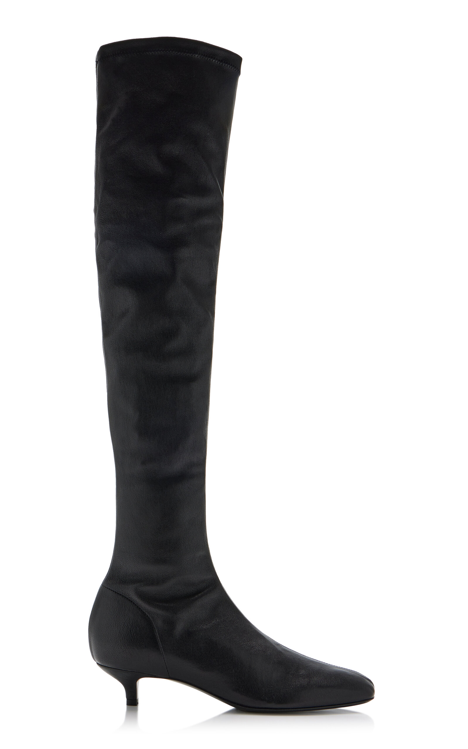 Totême Day Leather Over-the-knee Boots In Black