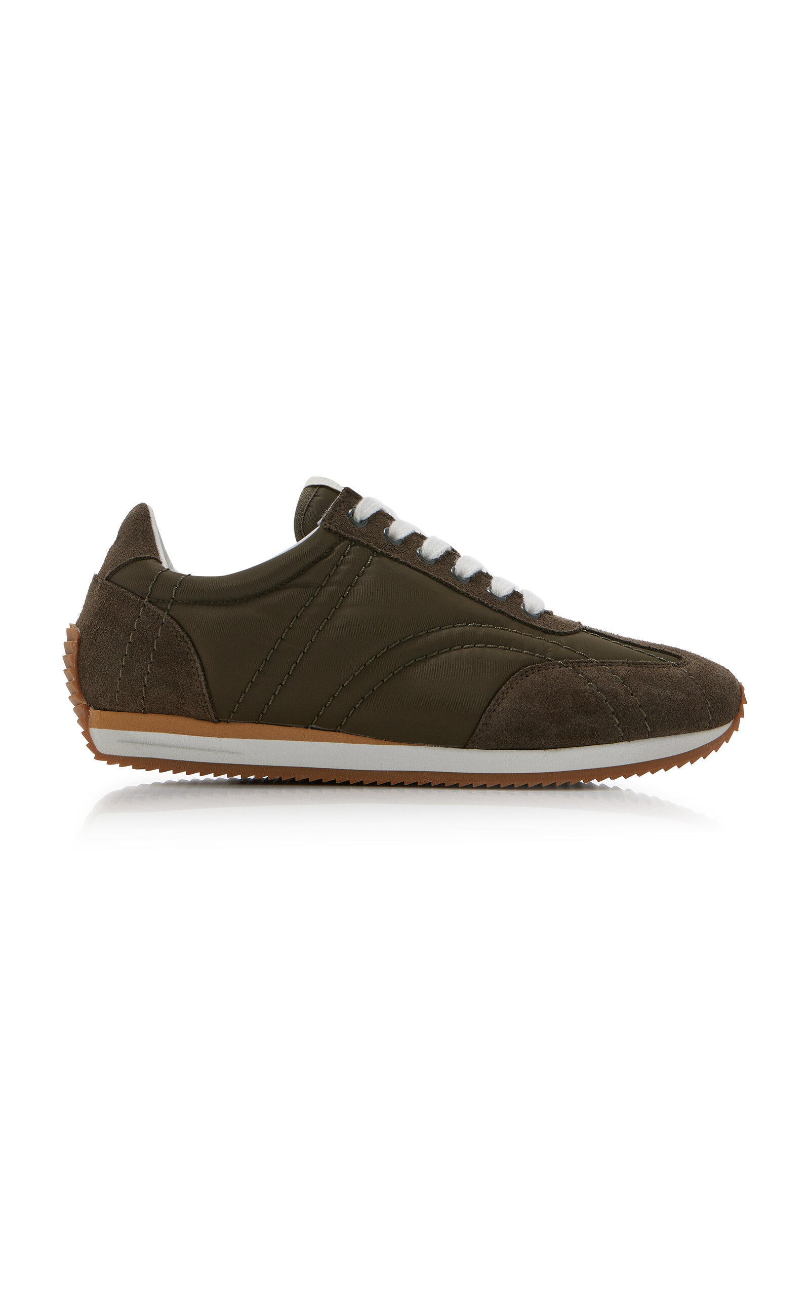 Toteme Quilted Suede-Trimmed Sneakers