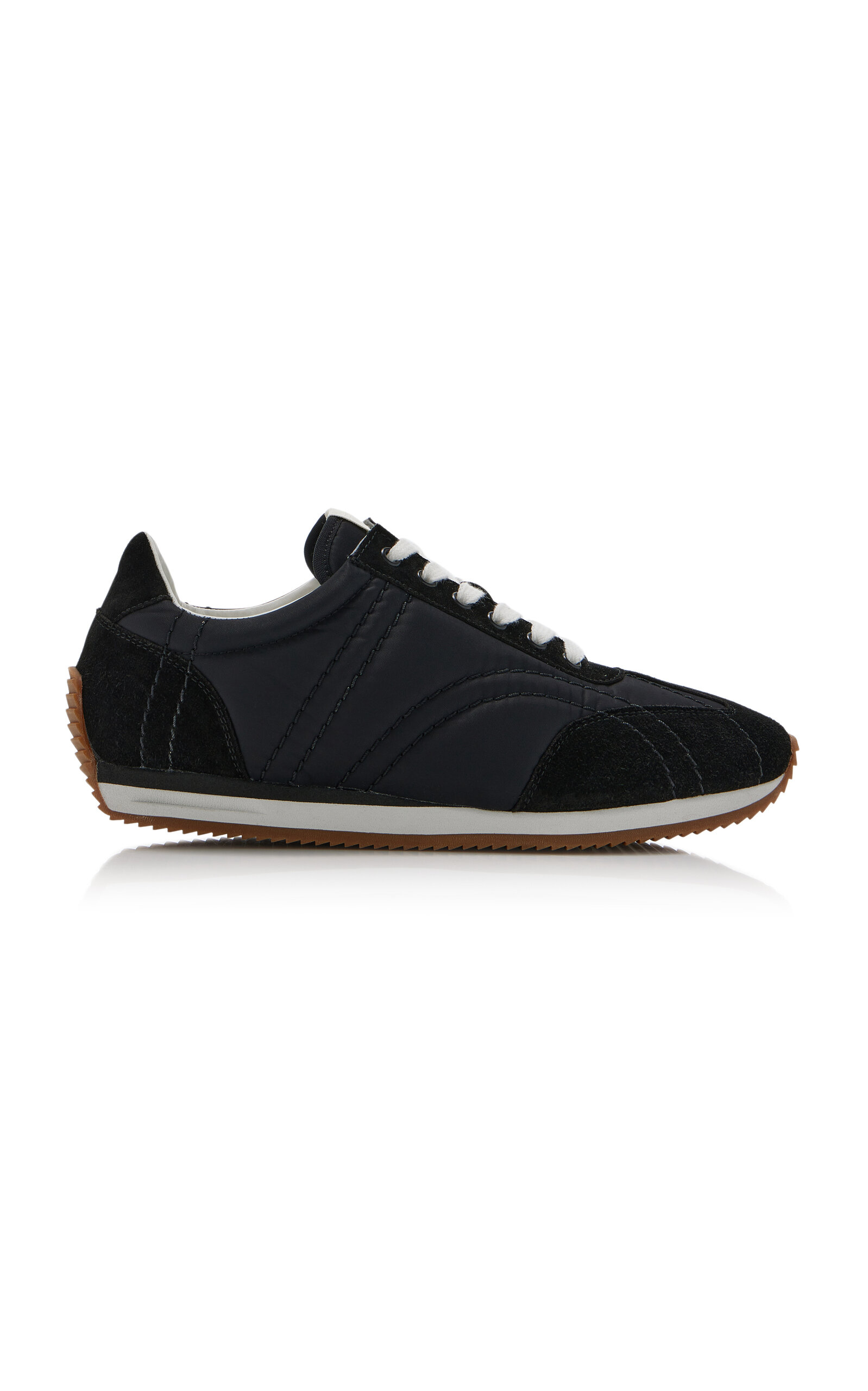 Toteme - Quilted Suede-Trimmed Sneakers - Black - IT 36 - Moda Operandi