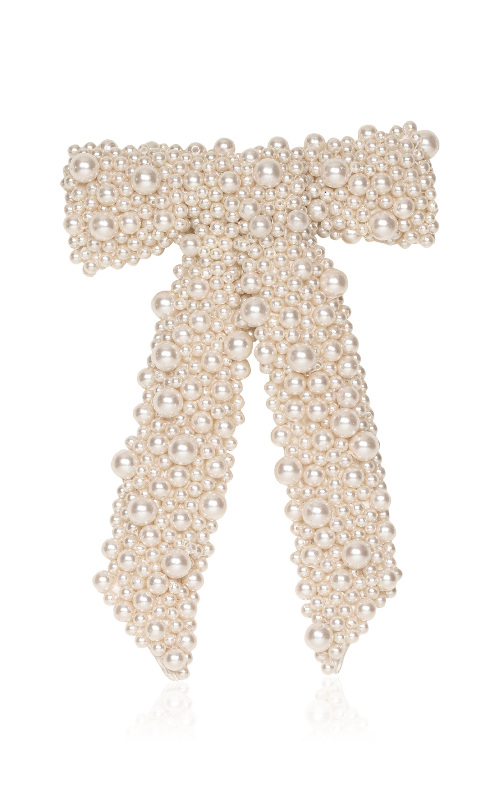 Donna Pearl-Embellished Bow Barrette