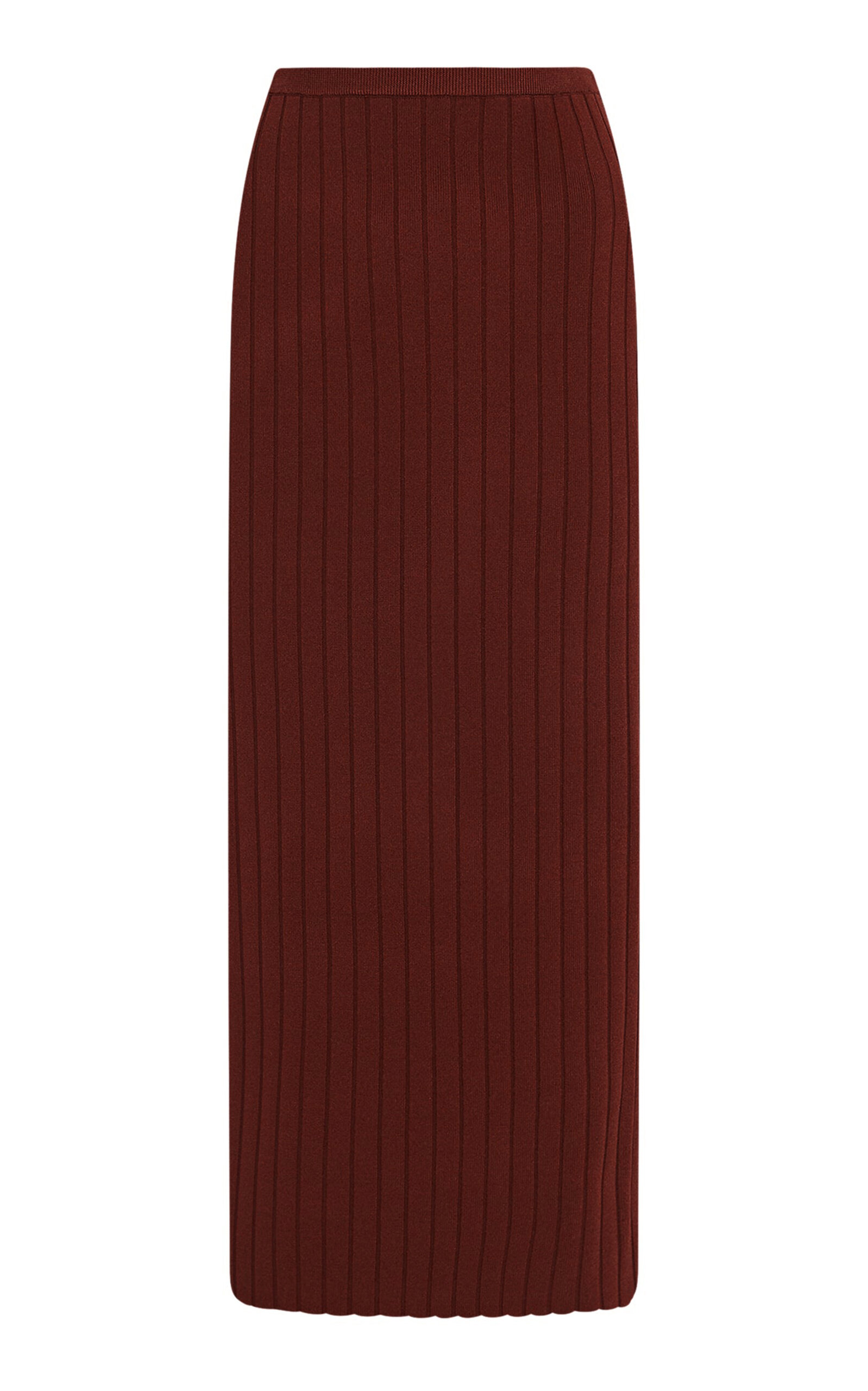Rosetta Getty Ribbed-Knit Midi Skirt