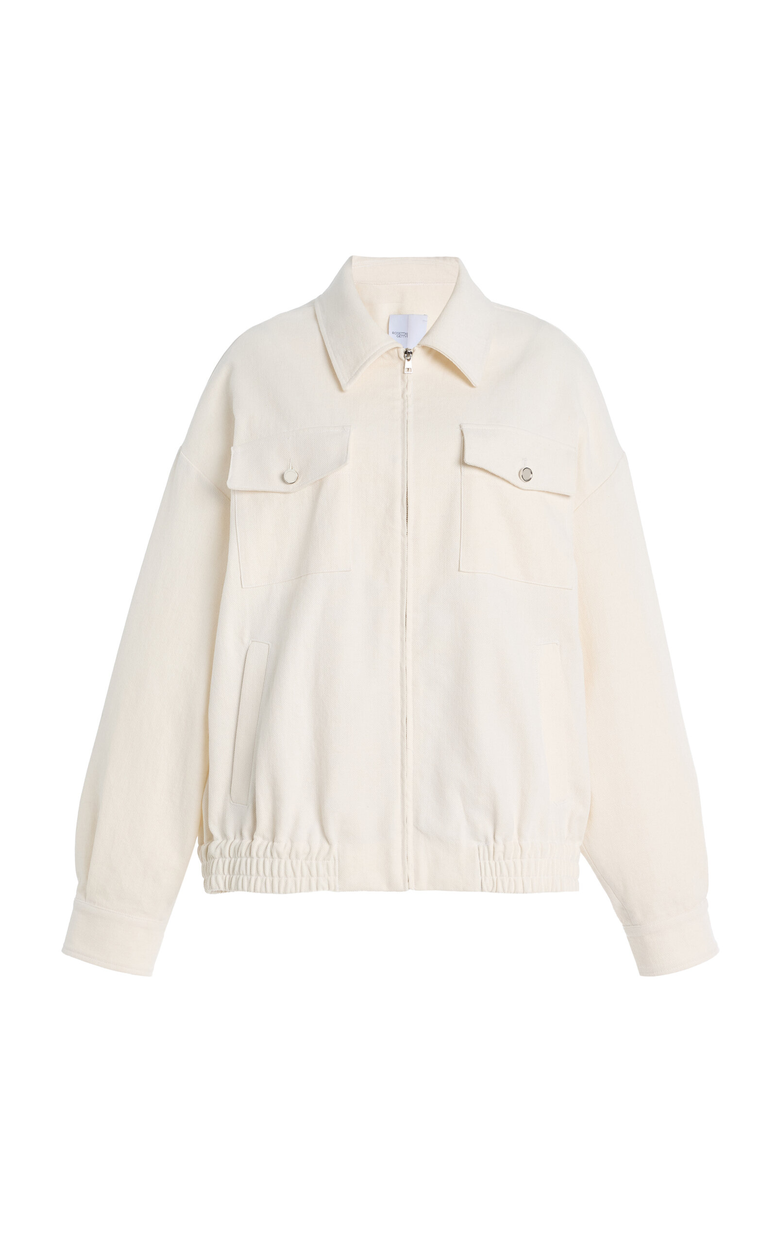 Rosetta Getty Zipped Cotton-linen Pique Shirt Jacket In White