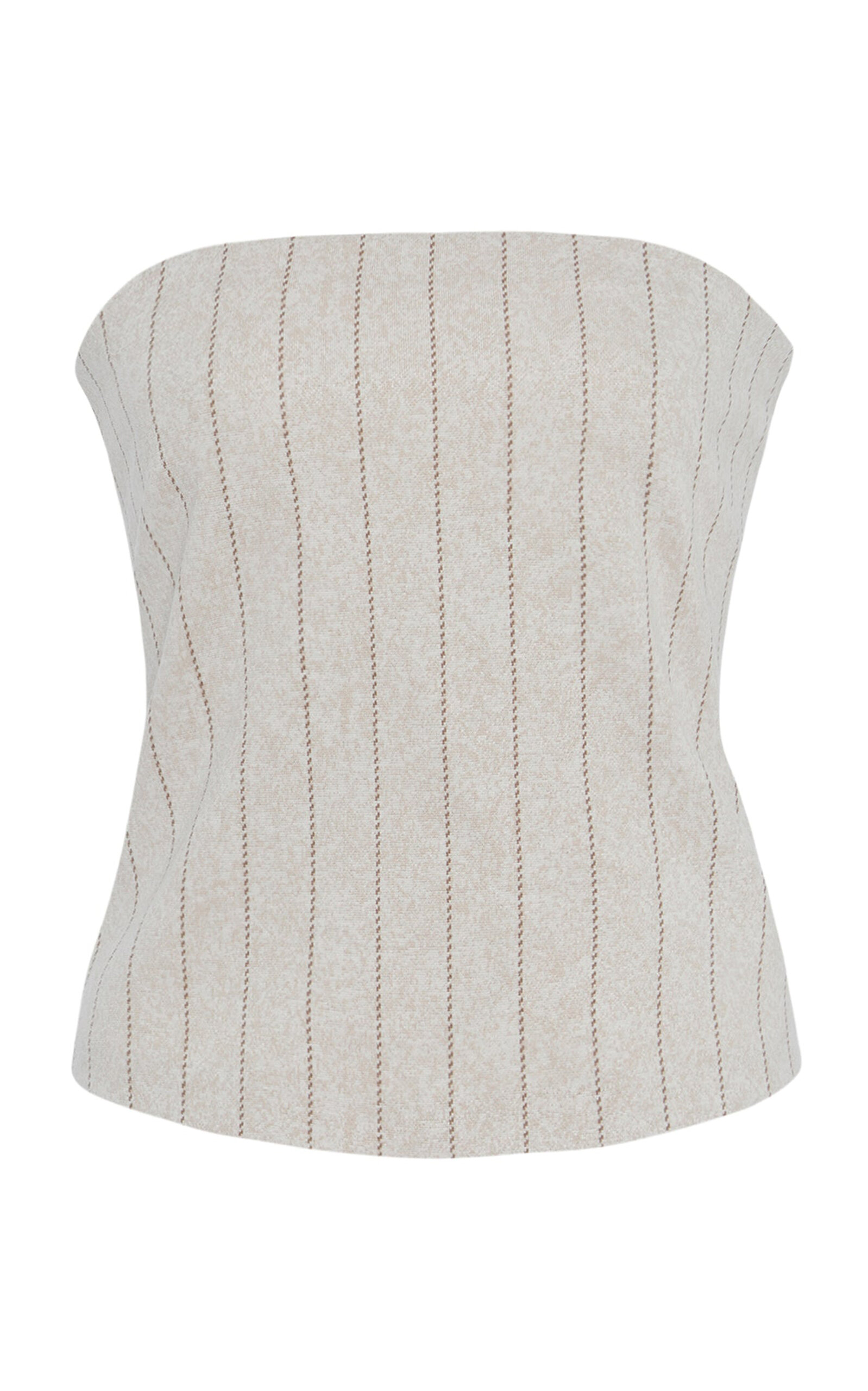 Rosetta Getty Pinstriped Jacquard Bandeau Top In Neutral