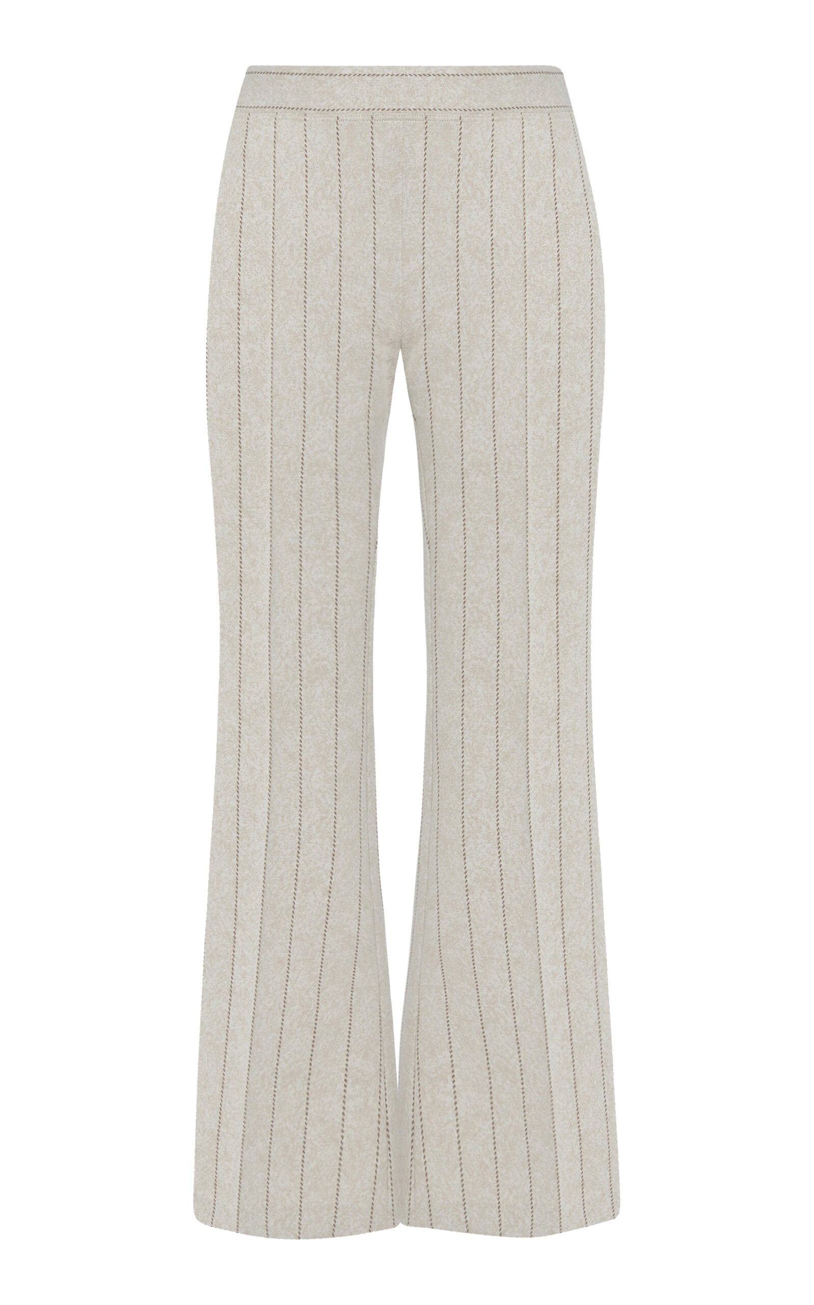 Rosetta Getty Cropped Pinstriped Jacquard Flare Pants