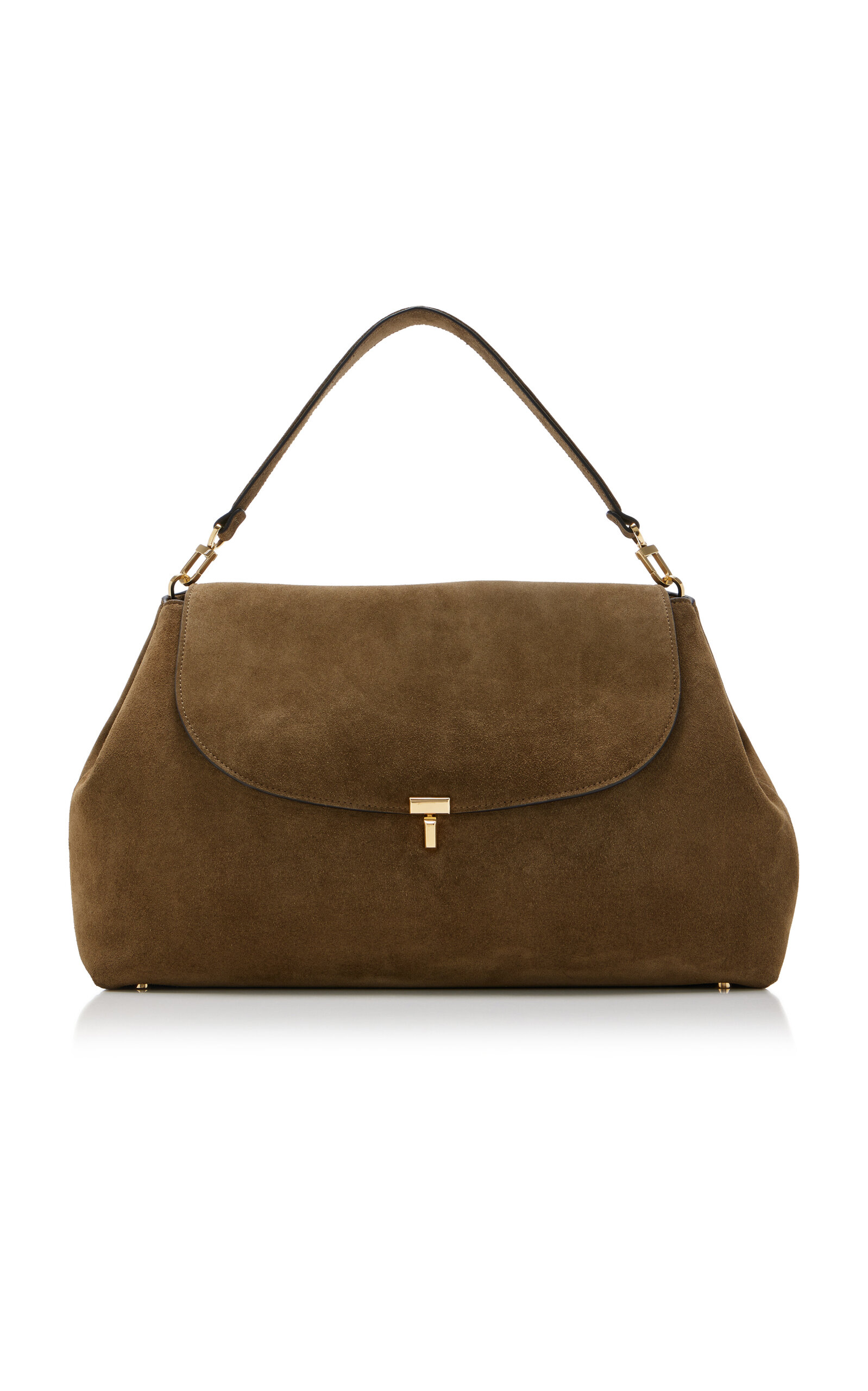 Toteme T-Lock Suede Satchel Bag