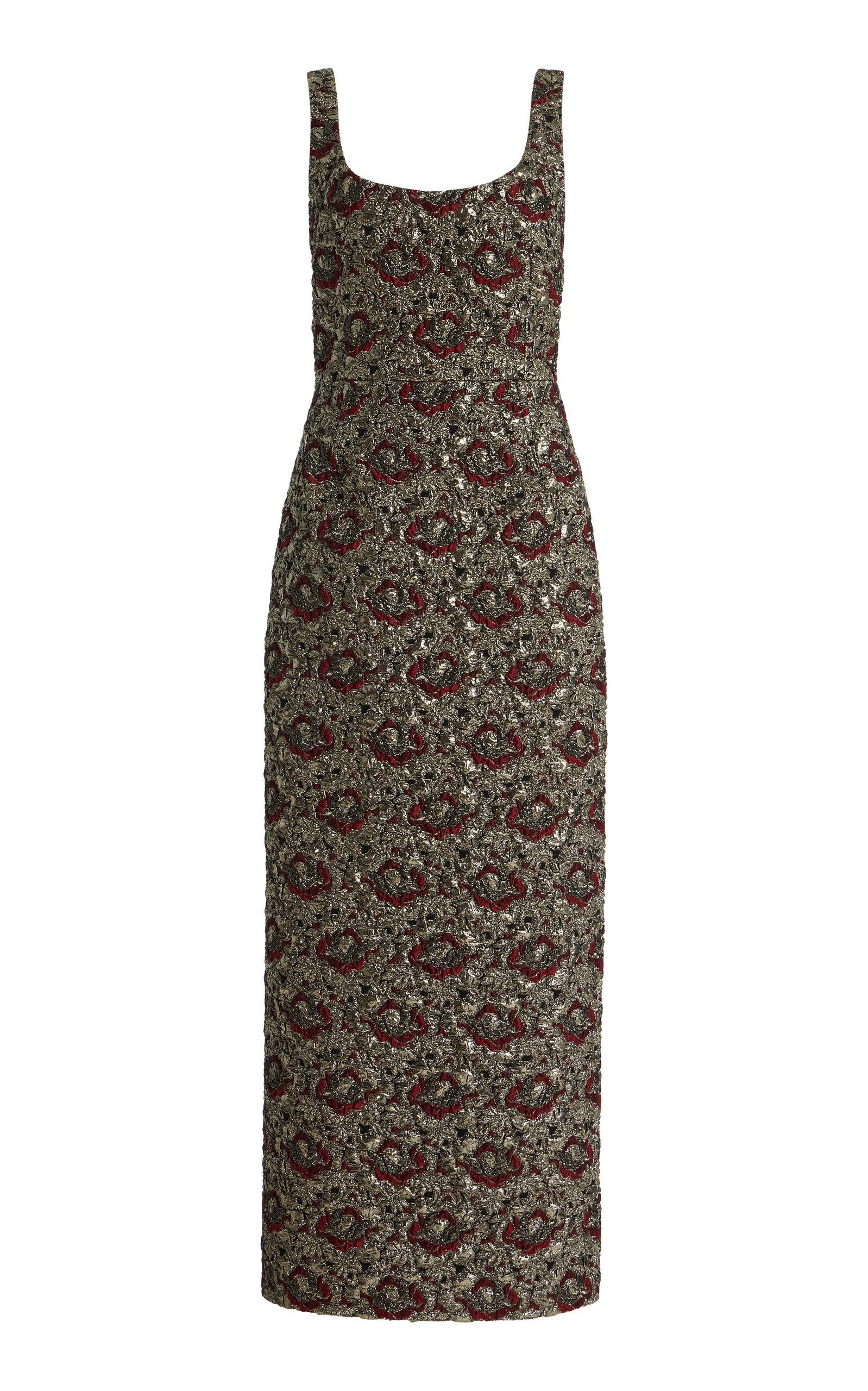 SIMKHAI Ravenna Metallic Jacquard Midi Dress