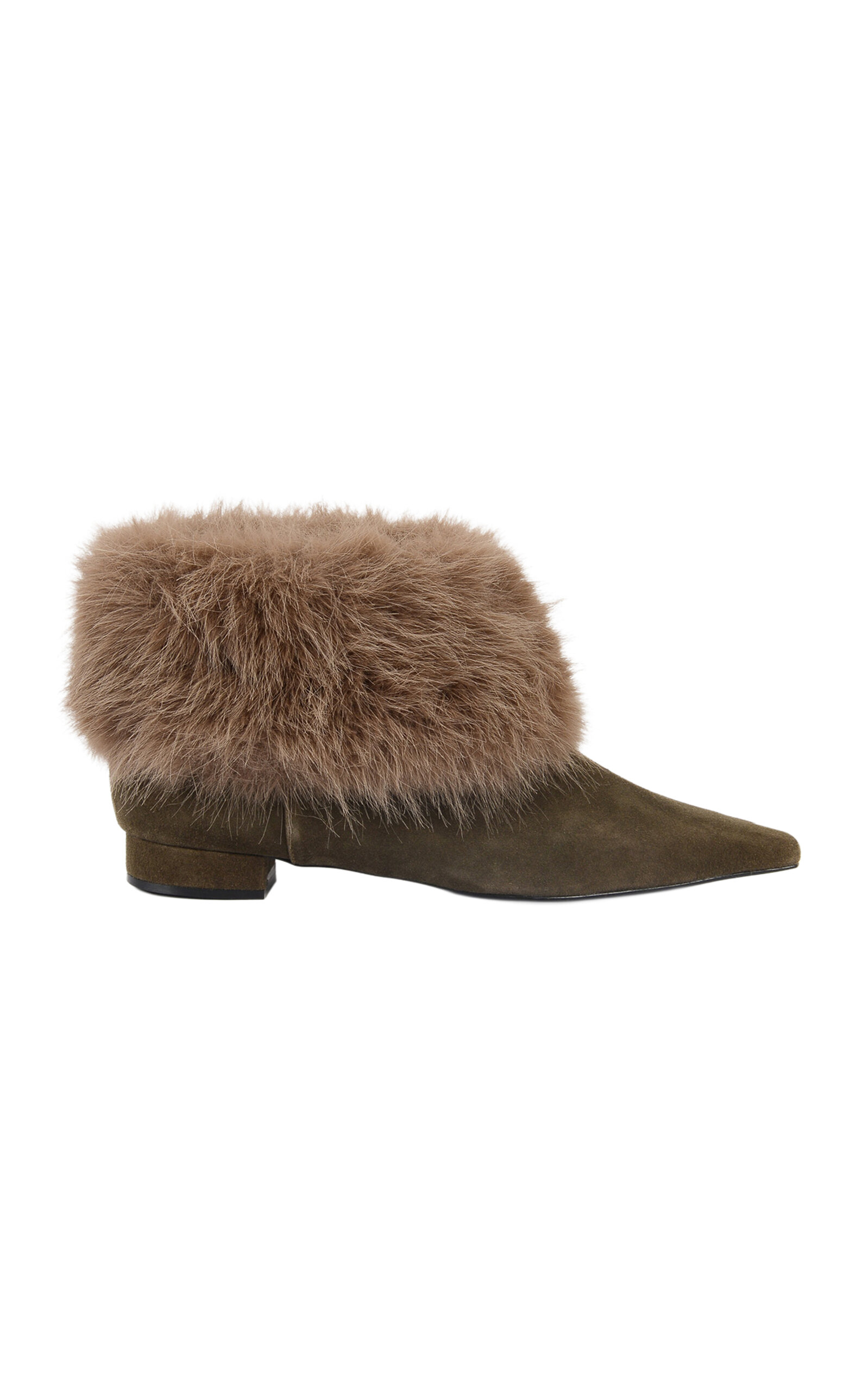 SALONDEJU Fur Ri Suede Ankle Boots - Brown