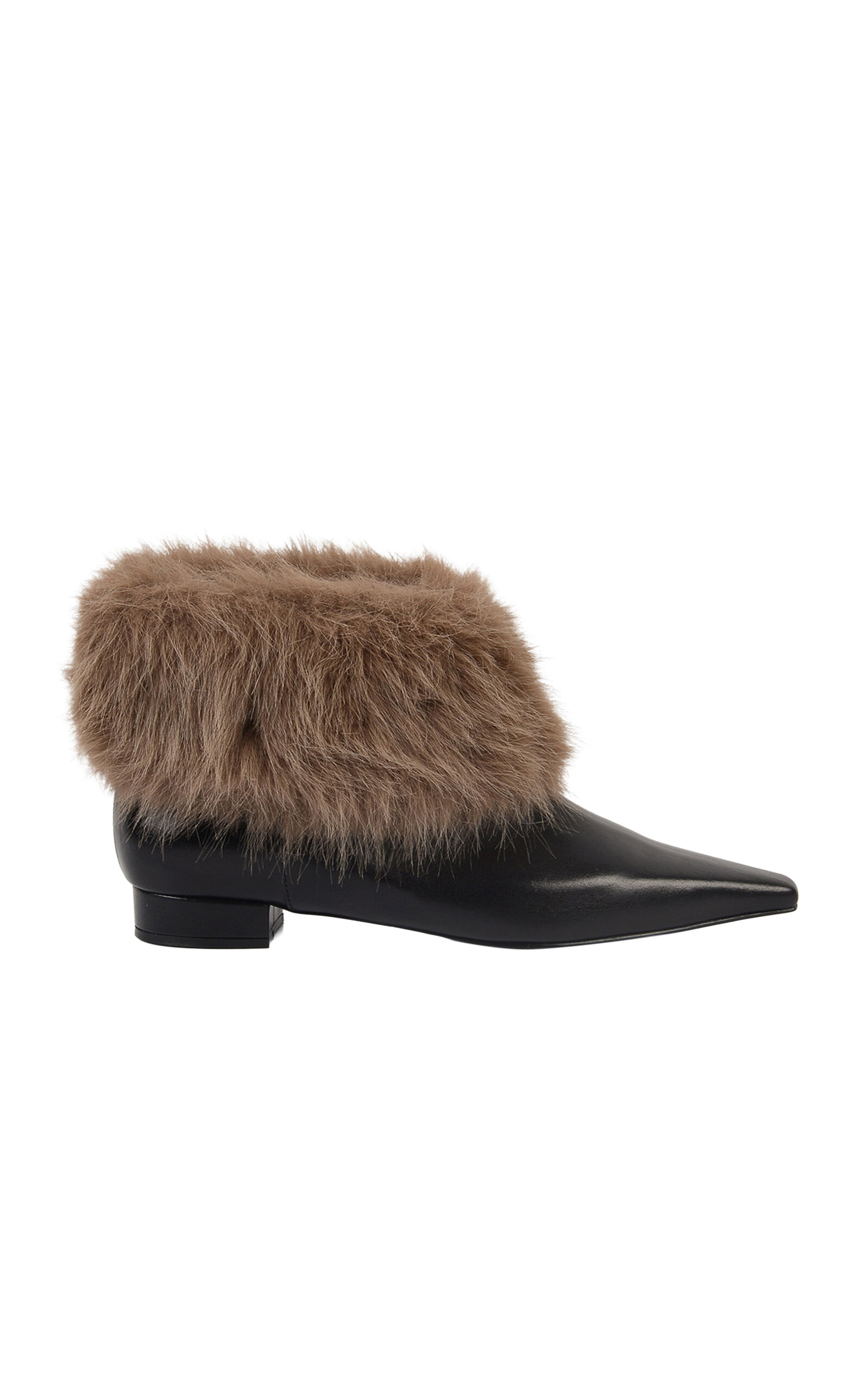 SALONDEJU Shearling-Lined Leather Ankle Boots