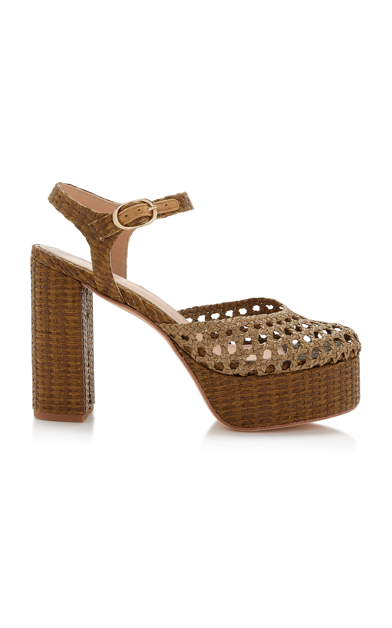 Andrea Gomez Exclusive Beatriz Raffia Platform Sandals