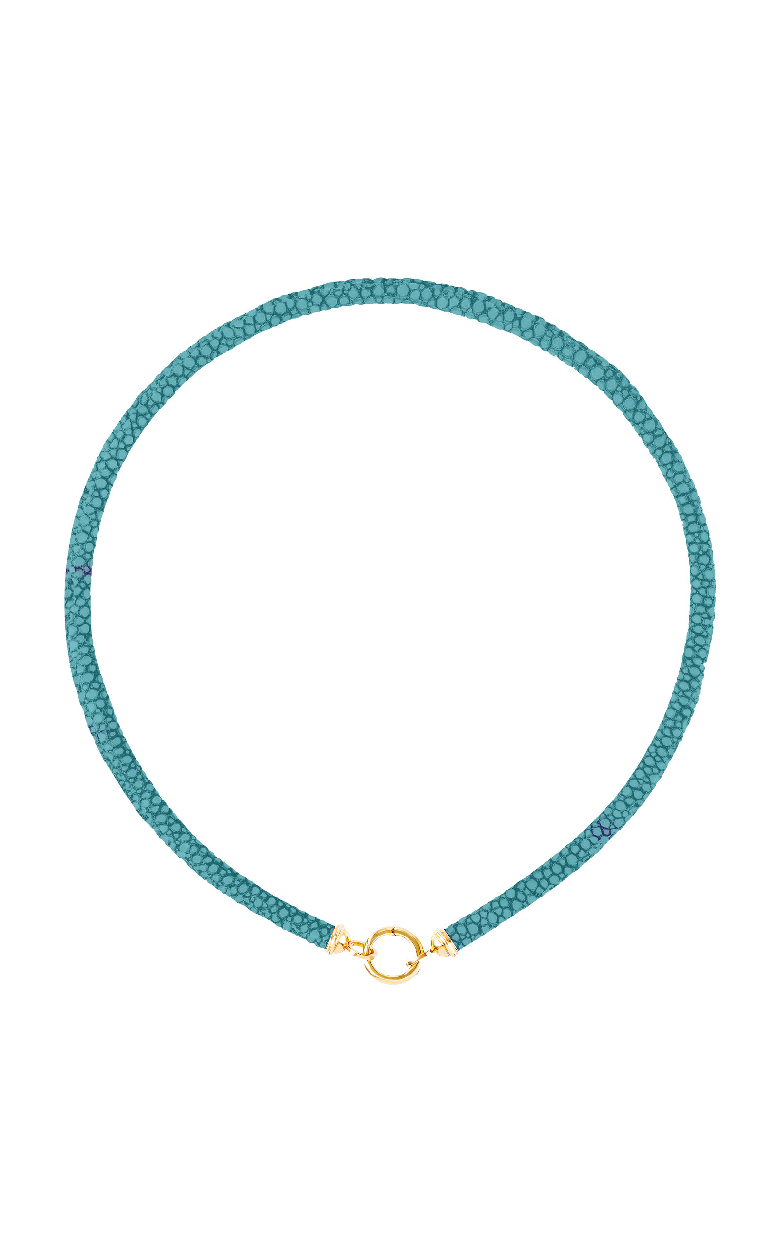 Mason And Books Stingray Torque 14k Yellow Gold Necklace In Blue