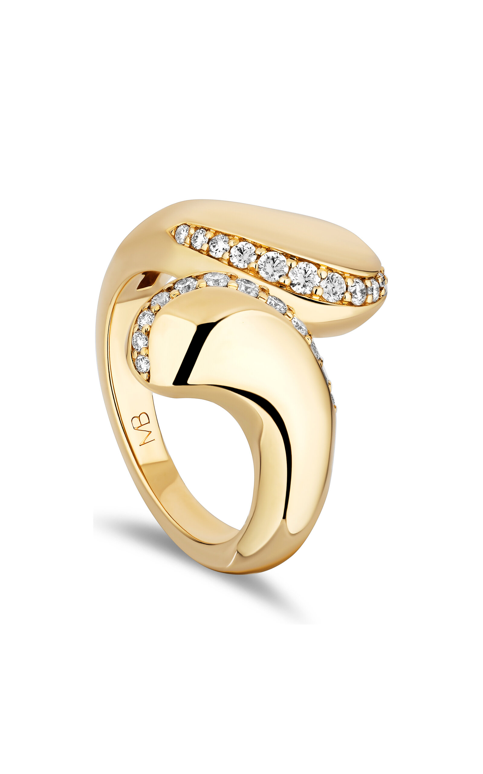Mason And Books Boomerang 14k Yellow Gold Diamond Ring In Gold
