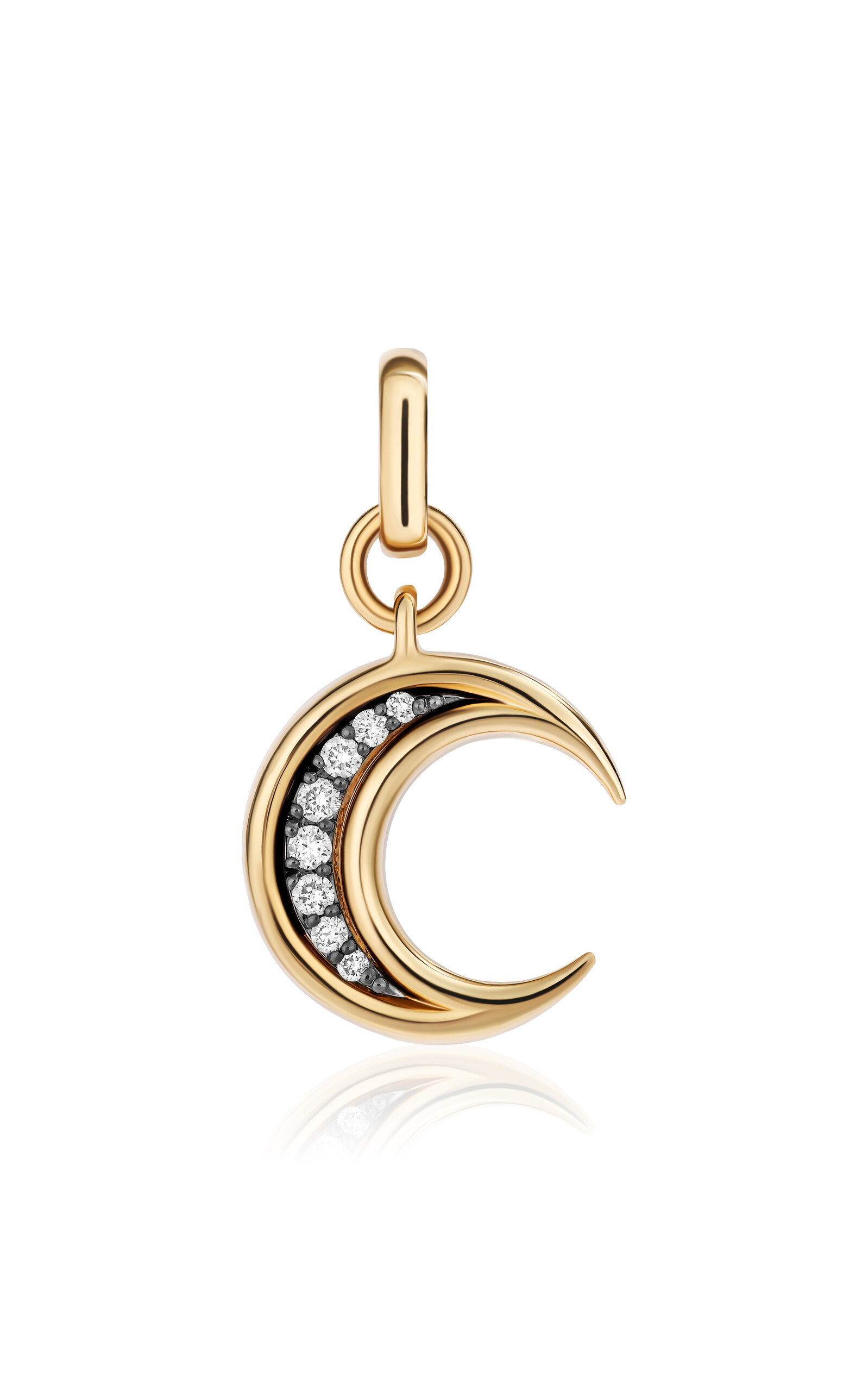 Mason And Books Stable Moon 14k Yellow Gold Diamond Pendant In Gold