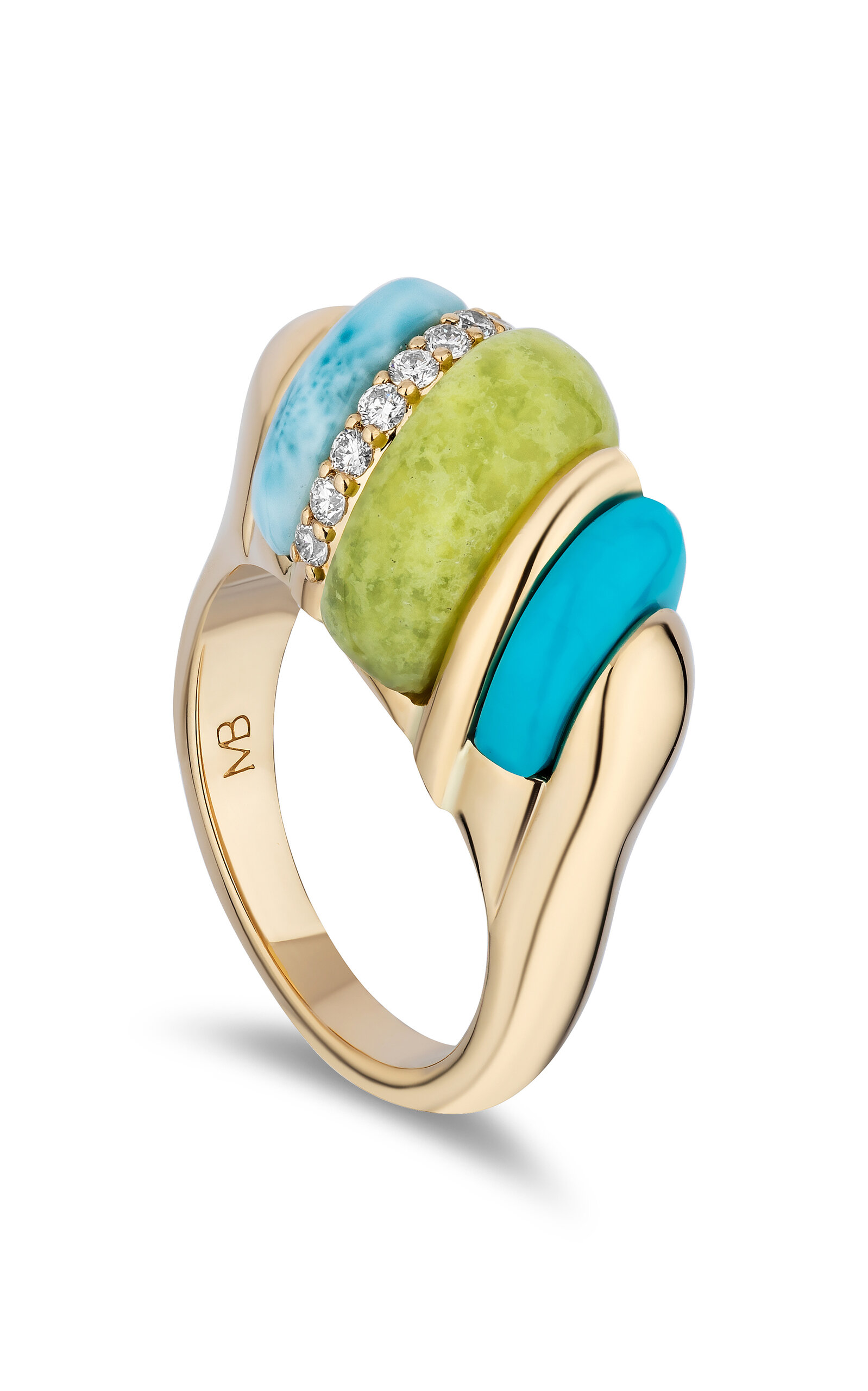 Mason And Books Turritella 14k Yellow Gold Multi-stone Ring In Multi
