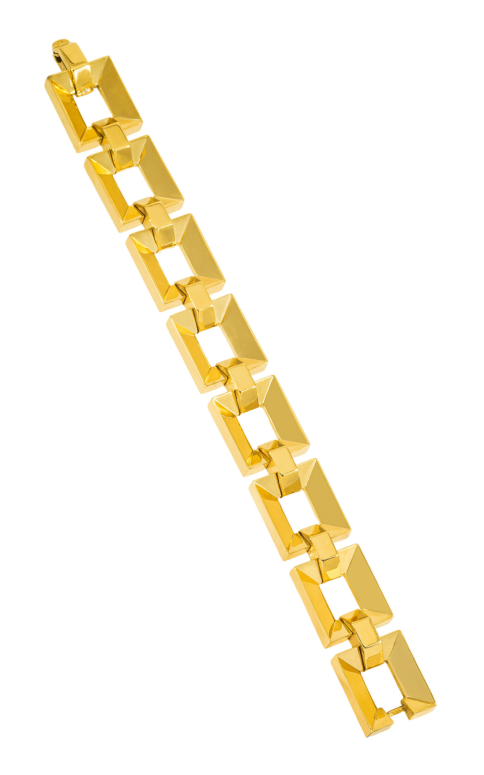 Vintage 18K Yellow Gold Geometric Link Bracelet