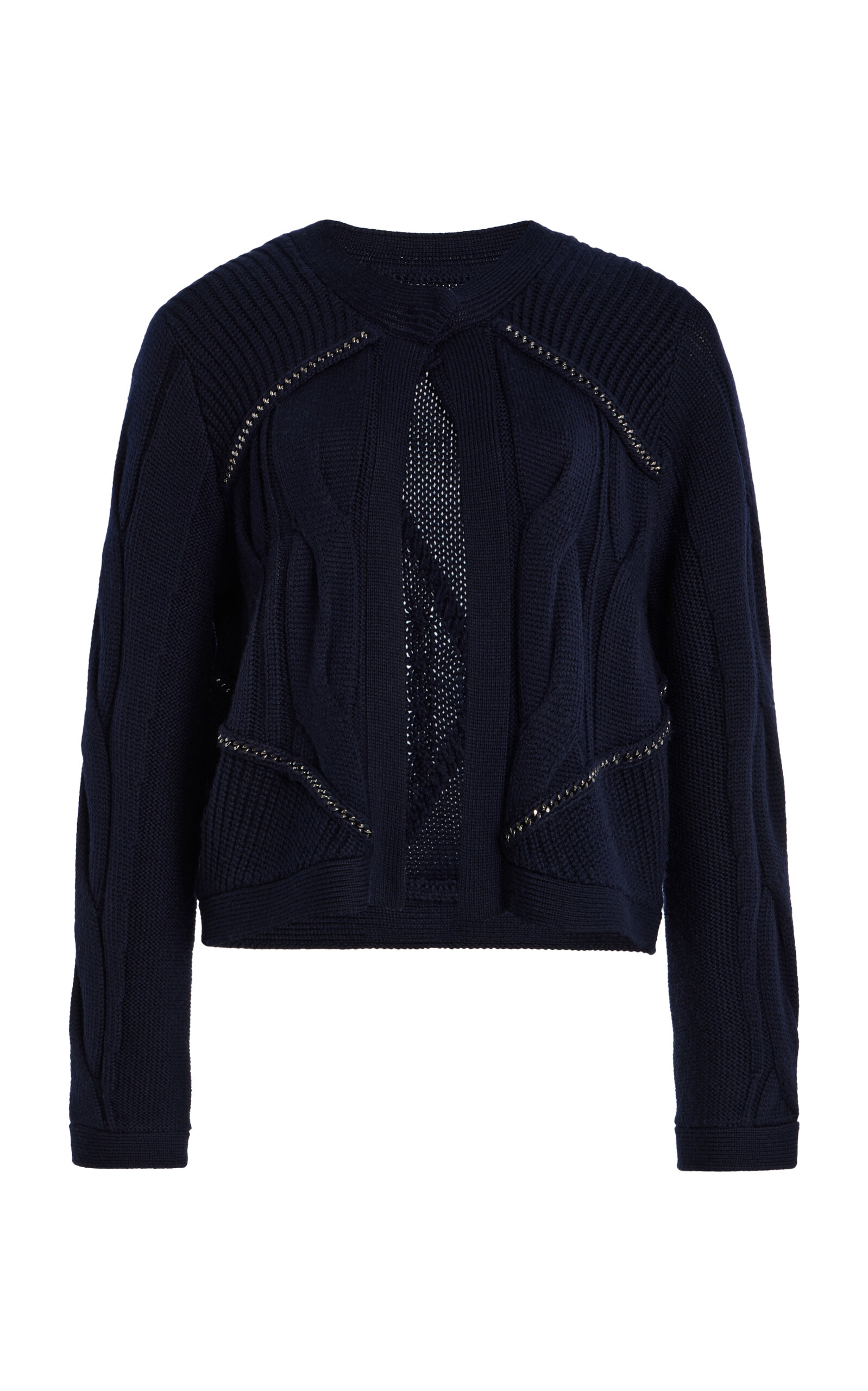 TWP Chain Wool Sweater Jacket - Navy