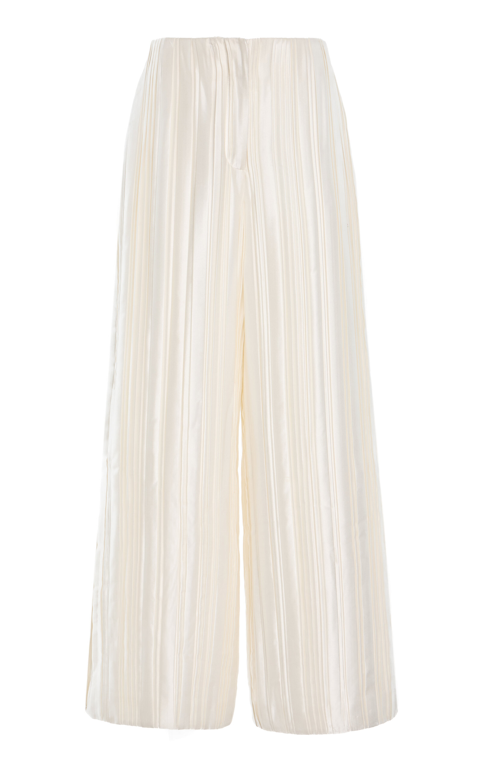 Twp High-rise Silk Wide-leg Pants In White