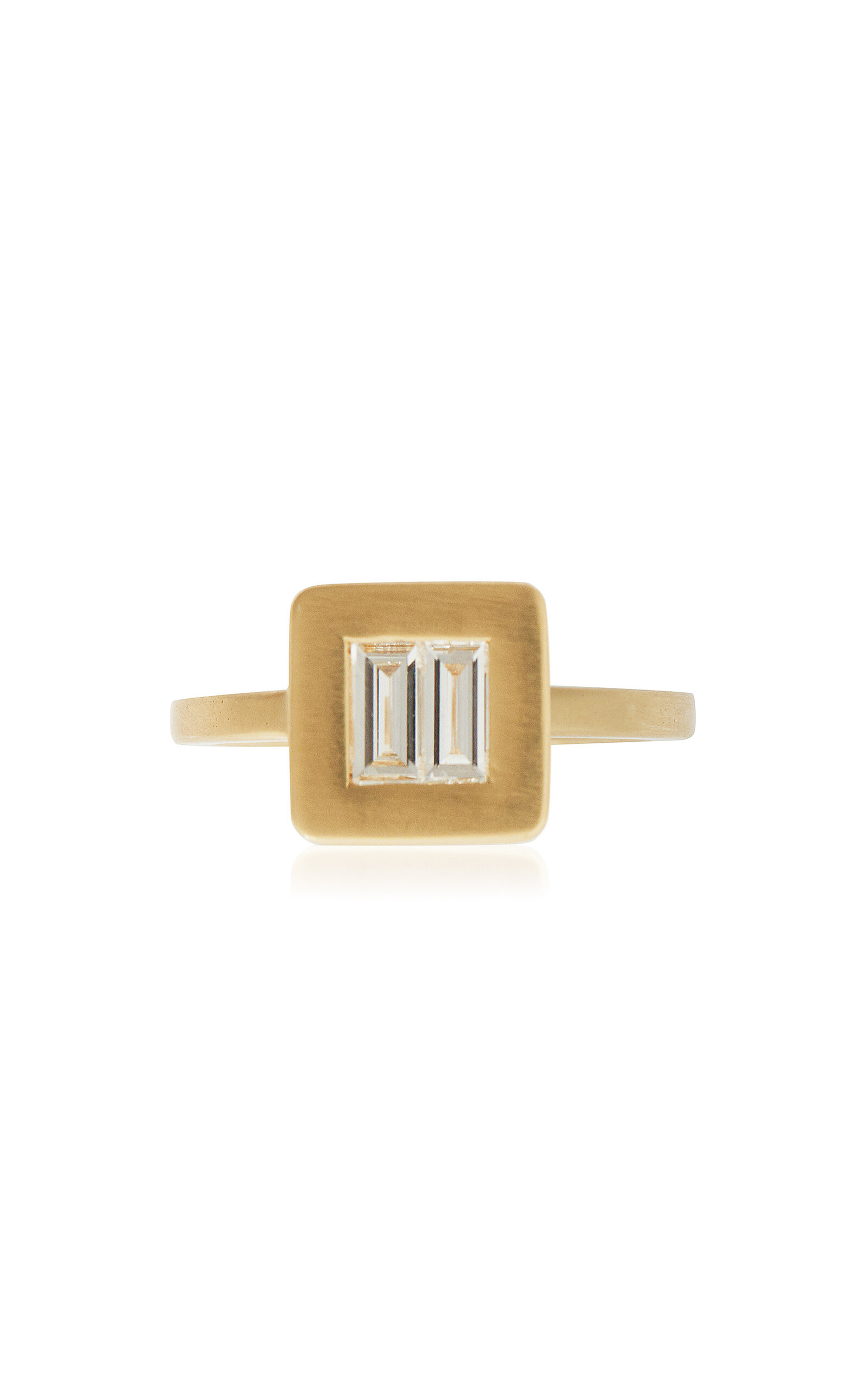 18K Yellow Gold Single Tile Ring