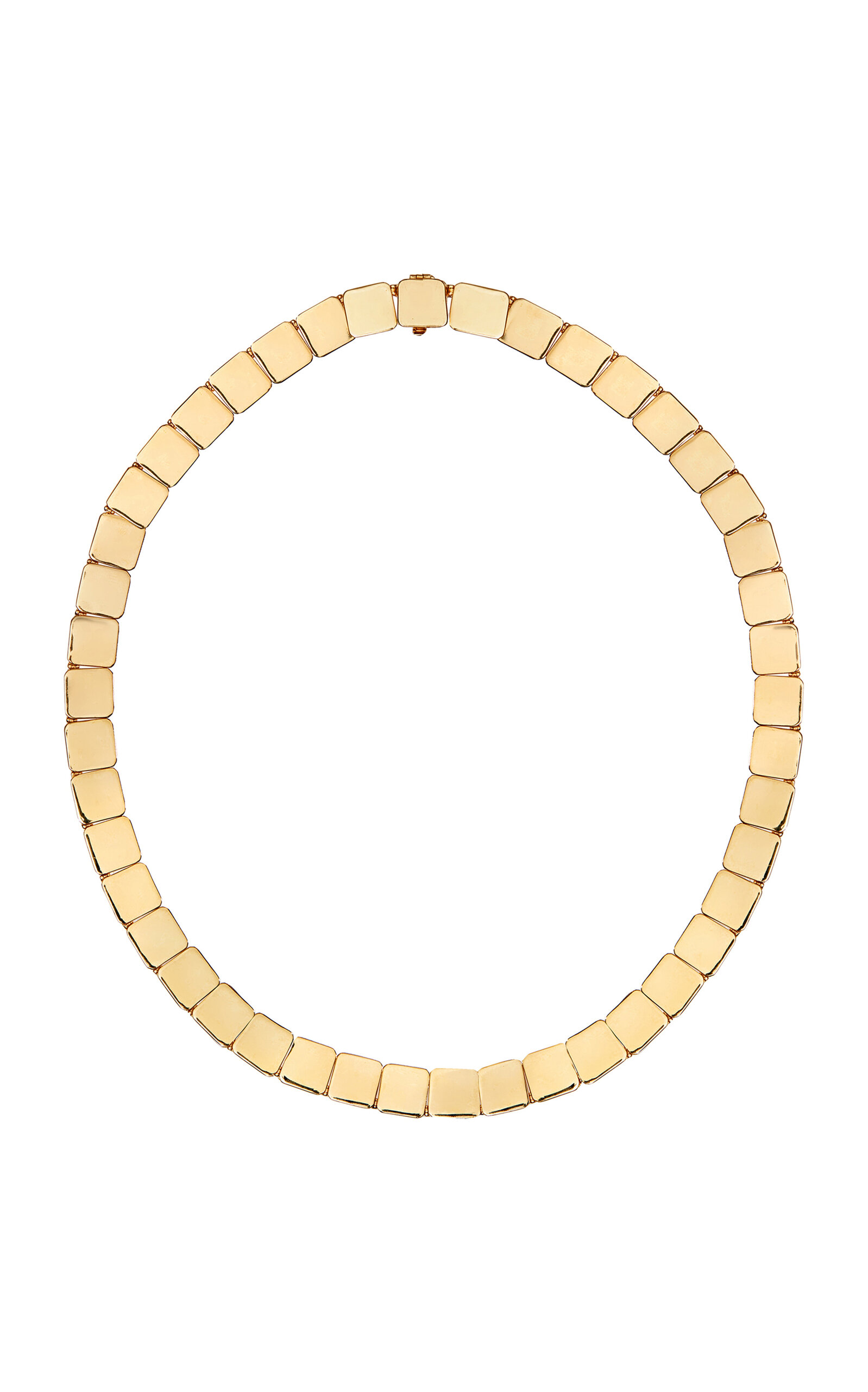 18K Yellow Gold Large Tile Necklace