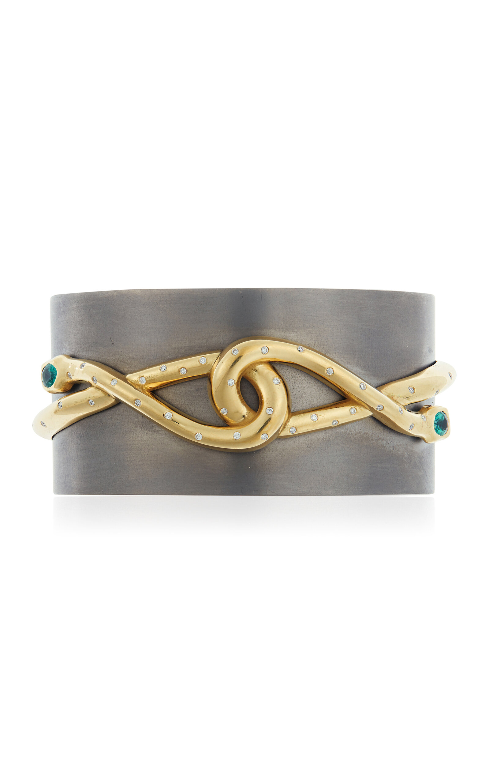 18K Yellow Gold Infinity Snakes Cuff