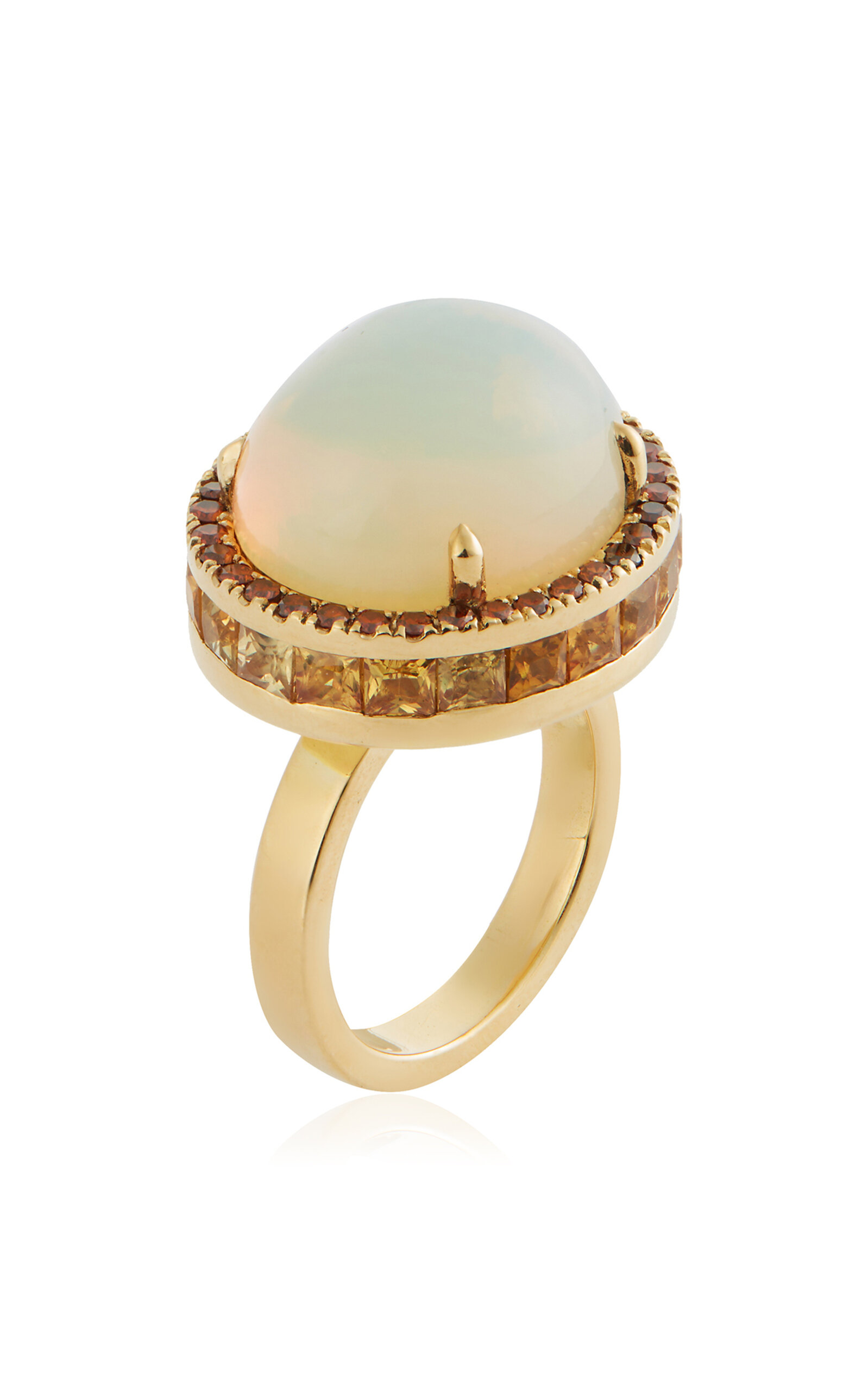 18K Yellow Gold Solar Opal Ring