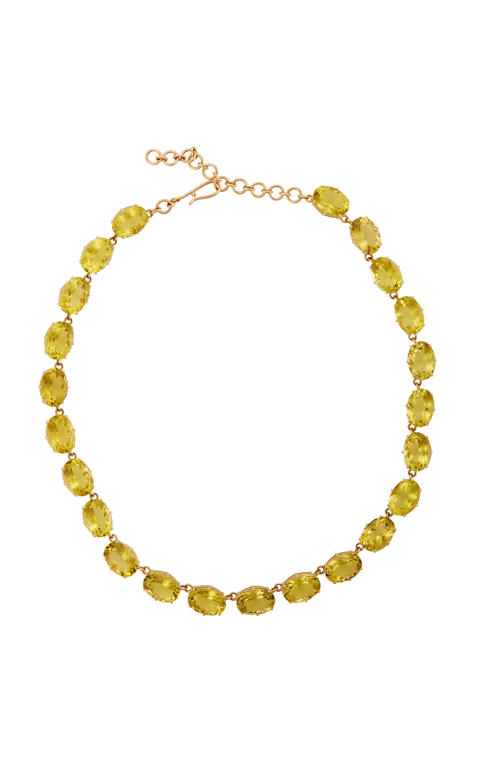 14K Yellow Gold Crown Necklace Lemon Quartz